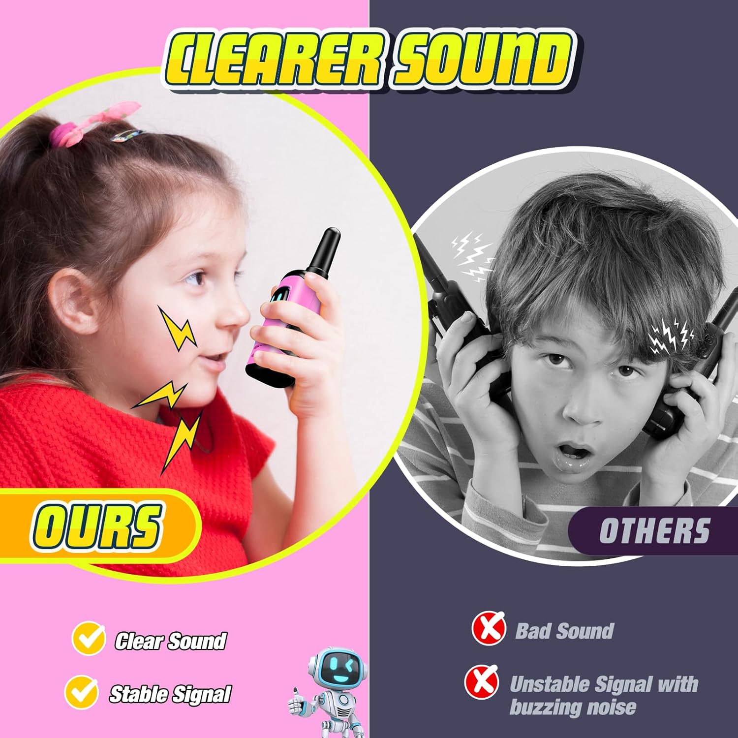 Walkie Talkie Speelgoed Voor Jongens: Mini Robot Walkie Talkies (Set Van 2), Halloween, Kerstmis, Verjaardagscadeaus Voor Jongens Van 3-8 Jaar, Geschikt Voor Kamperen En Buitenspellen