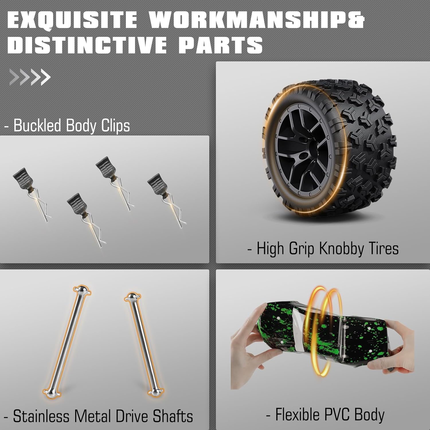 1:18 Schaal Off-Road RC Auto | 36 KPH Hoge Snelheid 4WD Elektrische Truck | Waterdichte 4X4 Afstandsbediening met Oplaadbare Batterijen