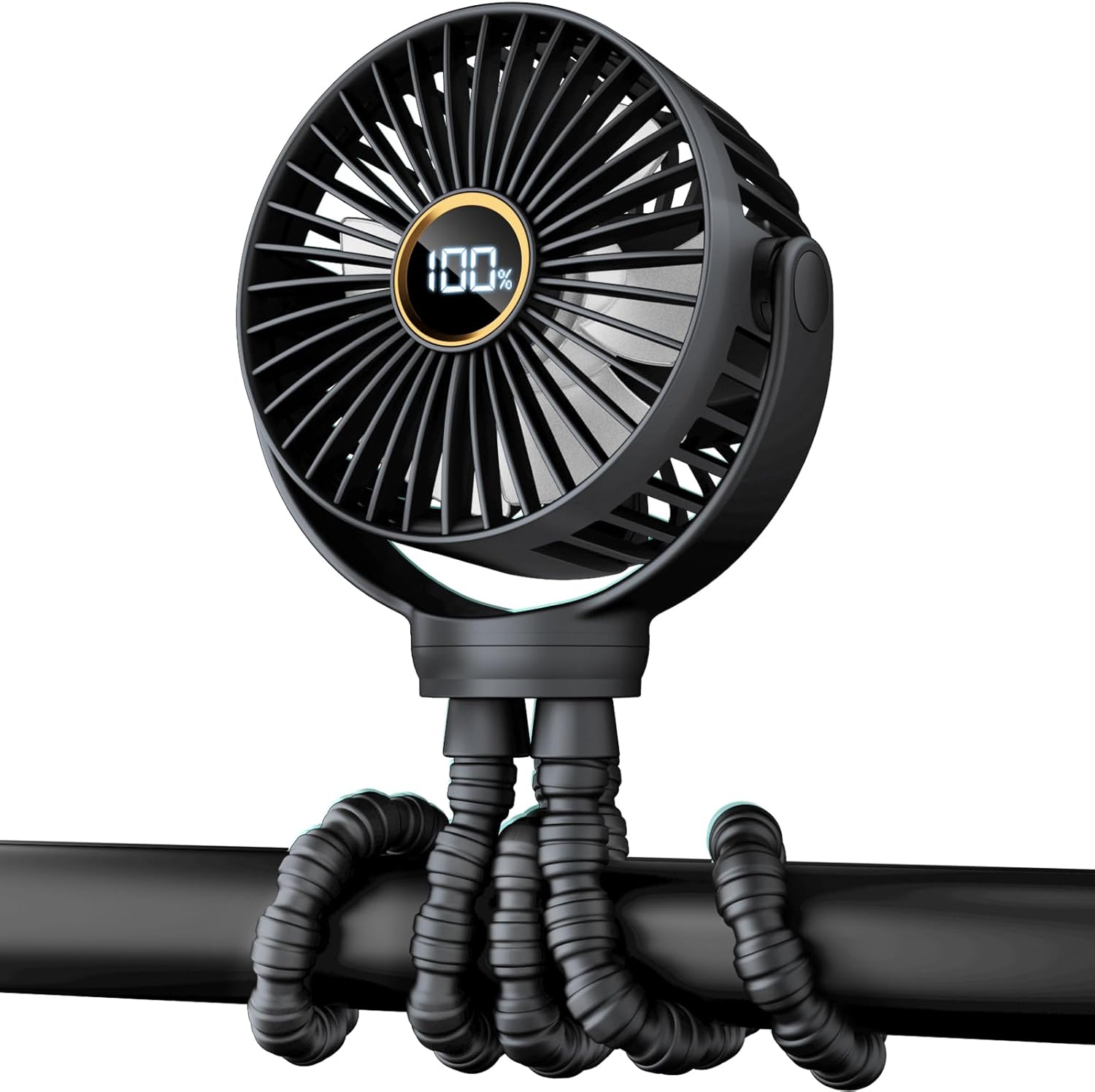 Mini kinderwagenventilator | draagbare oplaadbare reisventilator met 360° rotatie & 3 snelheden