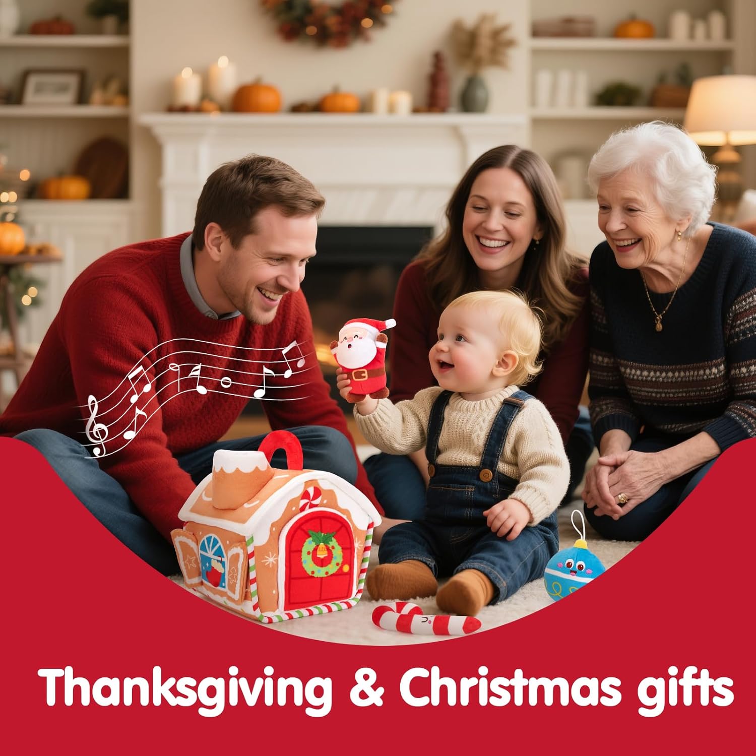 Baby kerst speelgoed set | Muzikaal & sensorisch 7-delig