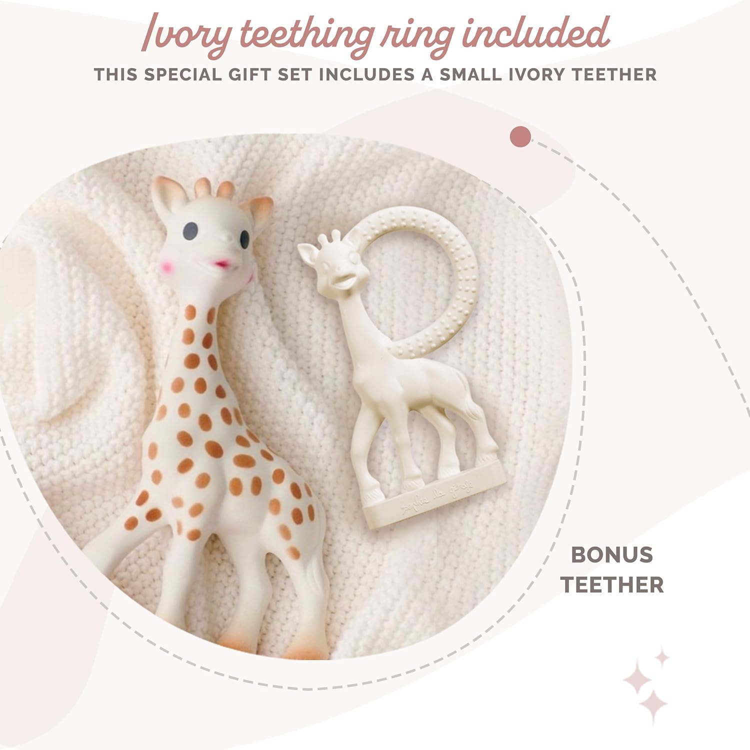 Giraffe Tandvlees Speelgoed voor Baby's | Dierenspeelgoed Bijtring voor Baby's 0+ Maanden