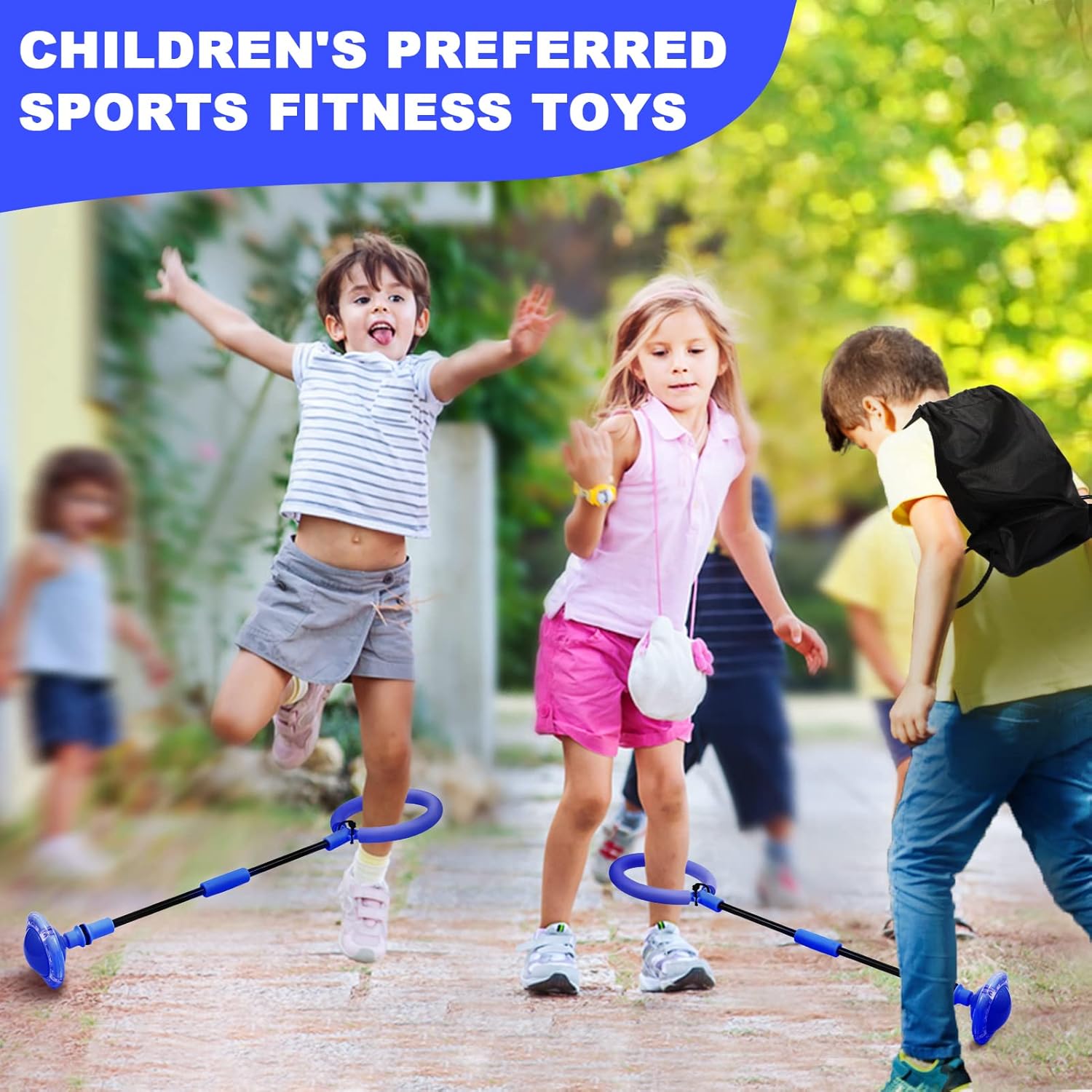 Springbal met lichtwiel | Opvouwbare kleurrijke fitnessbal voor kinderen & volwassenen