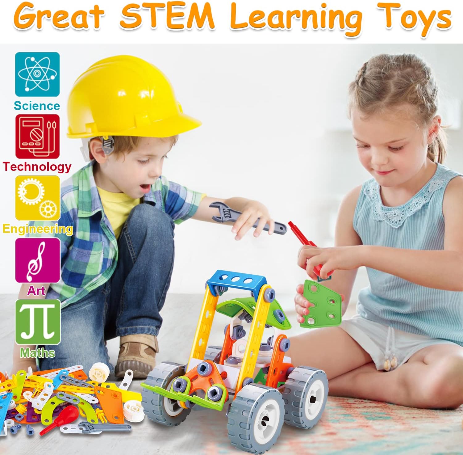 10-in-1 STEM Bouw Speelgoed voor Kids 4-8 | Bouw & Robot Speelgoed Set | Educatief Cadeau voor Jongens & Meisjes | Verjaardag Kerst Idee