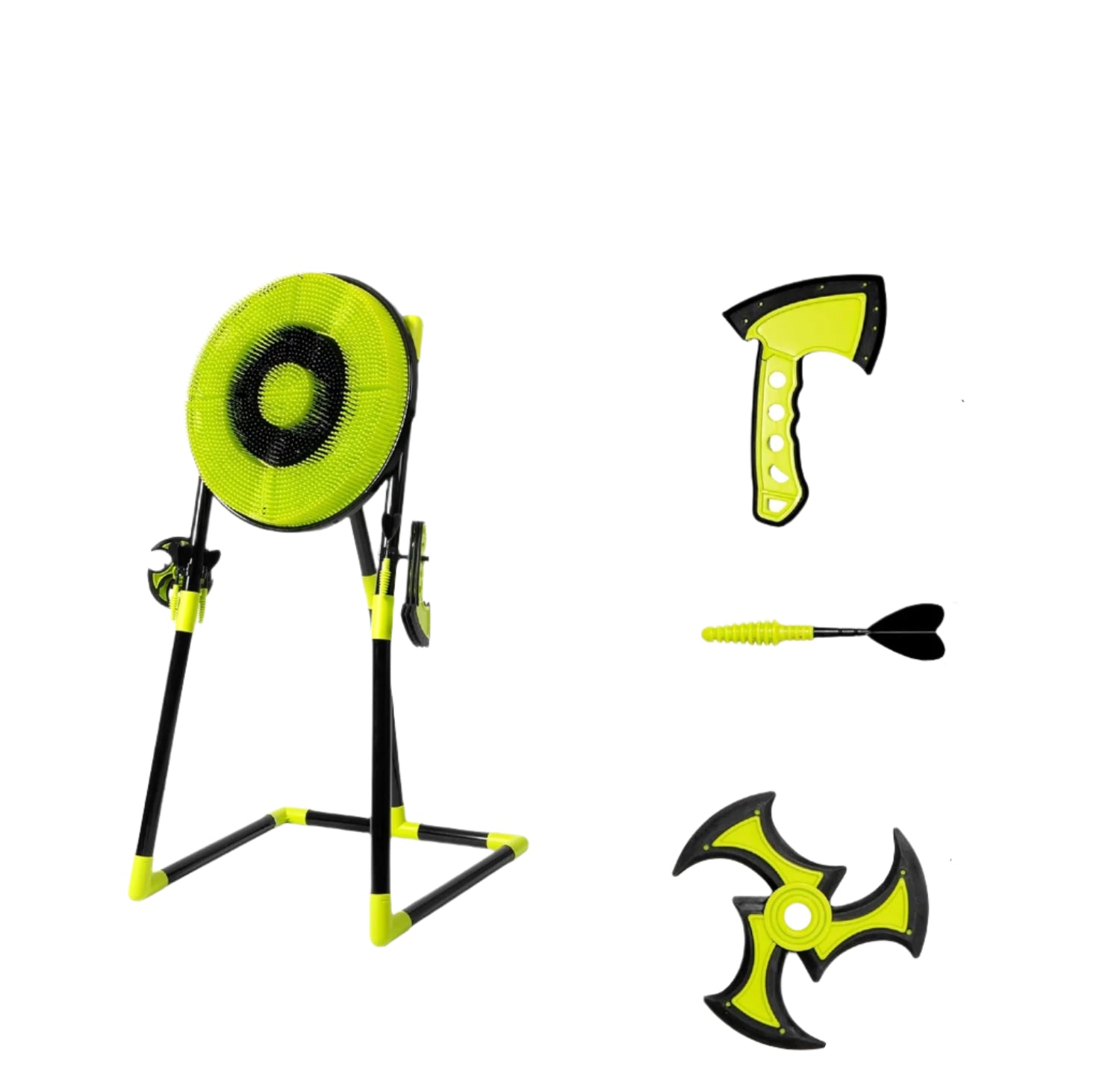 Bijl Werpspel voor Kinderen | Buitenspel met plastic bijlen, ninja sterren & darts