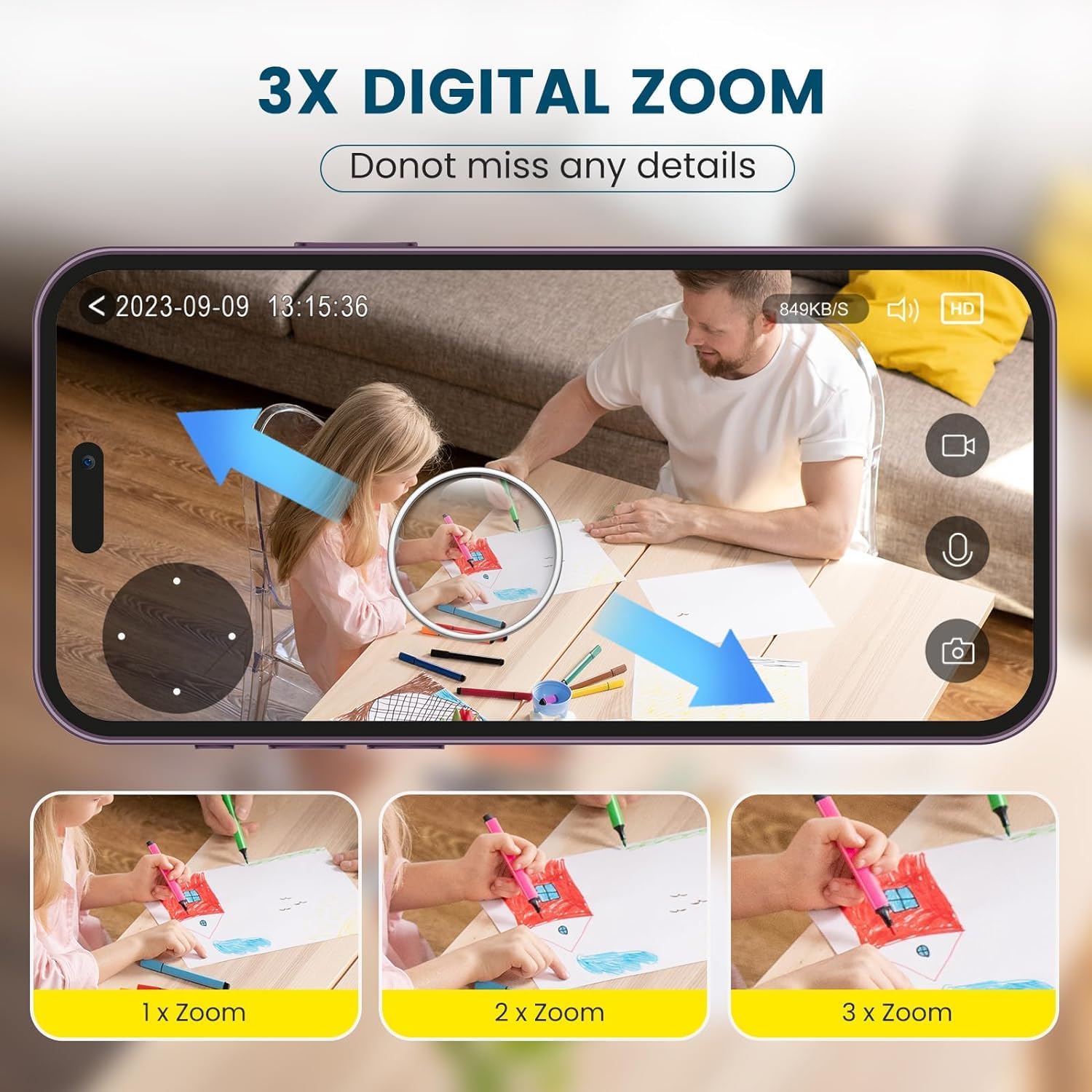 Babyfoon Camera | 360 Graden Nachtzicht Met 2-Weg Audio Indoor Camera