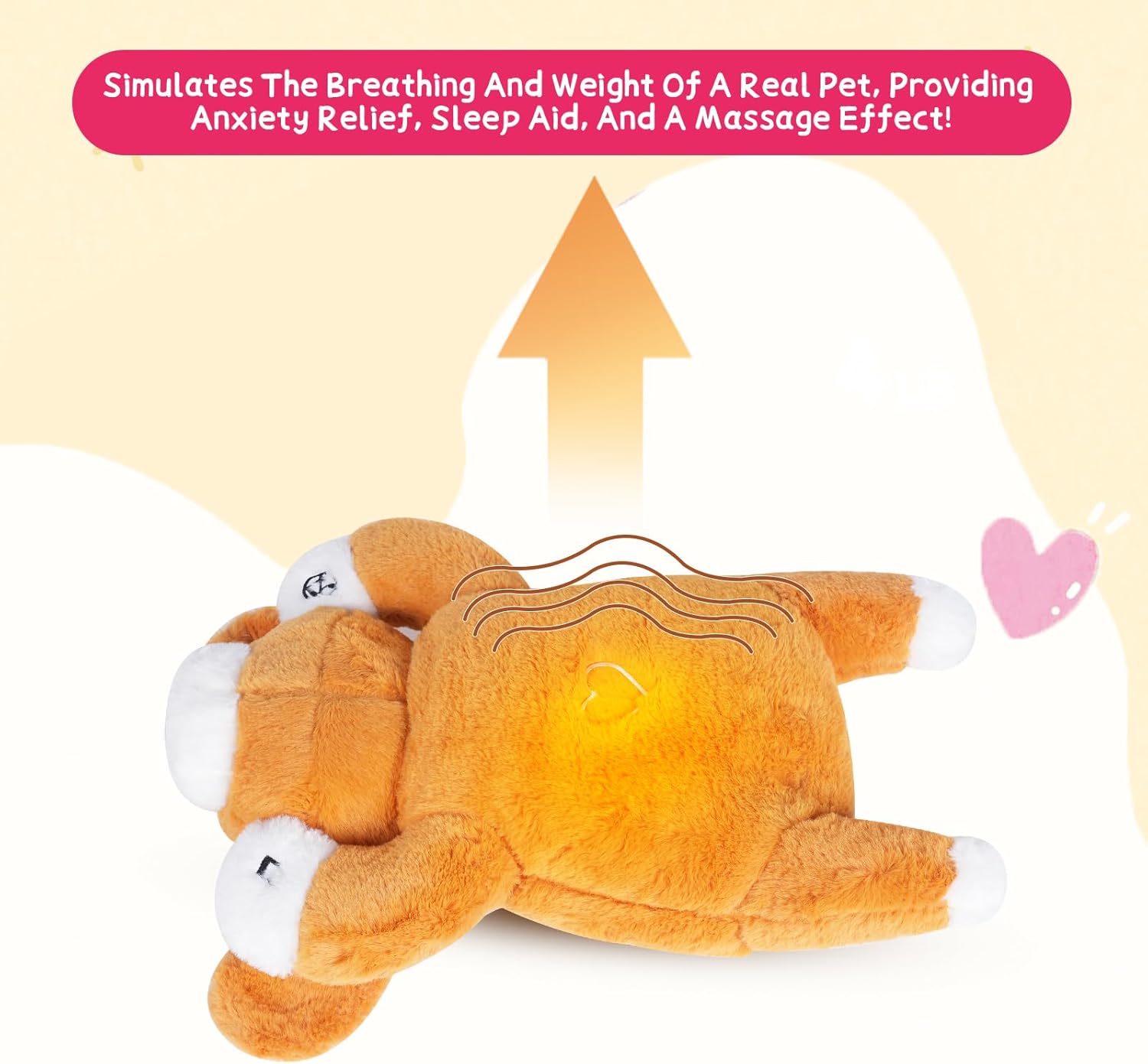 Gewogen Knuffelhond 20 Inch | Ademend Anti-Stress Pluche Speelgoed | Kalmerend Speelgoed voor Kinderen en Volwassenen