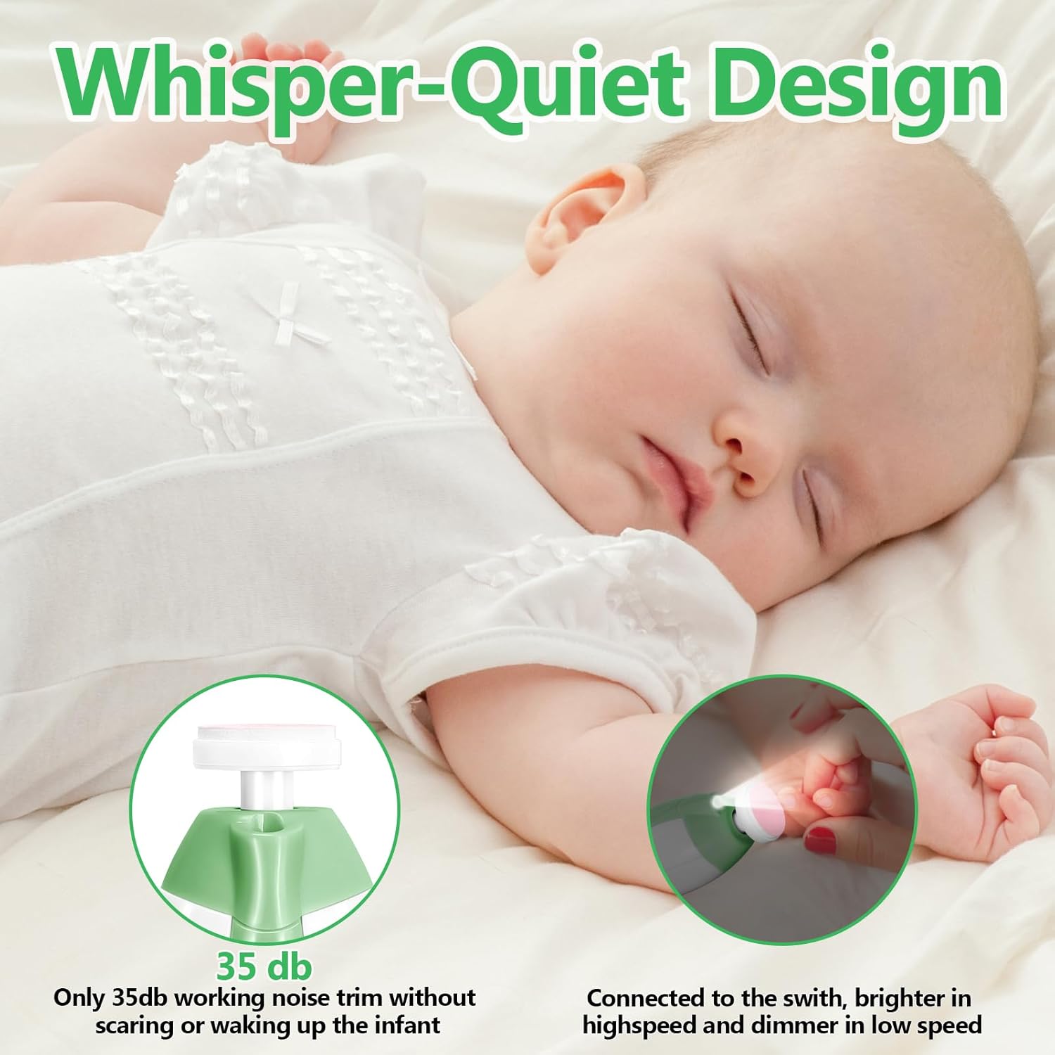 Elektrische baby nageltrimmer | 6-in-1 nagelvijl & manicure set voor baby en volwassenen