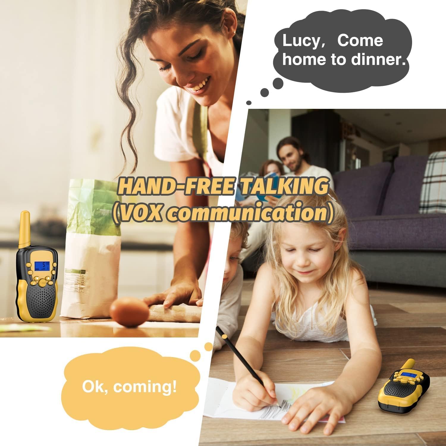 Walkie Talkies Kinderen | 22 Kanalen & LCD Zaklamp | 2-Way Radio Speelgoed 3-12 Jaar, Bereik 3 km