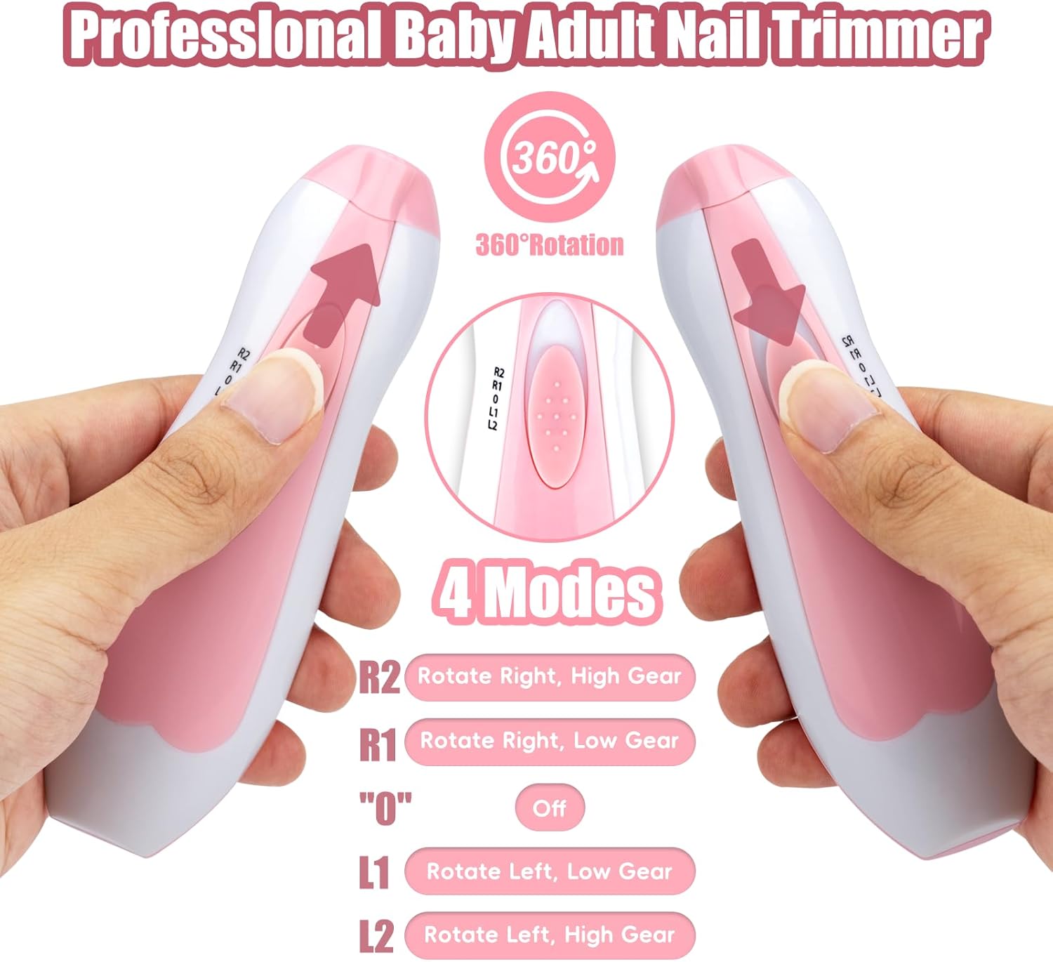 Elektrische baby nageltrimmer | 6-in-1 nagelvijl & manicure set voor baby en volwassenen