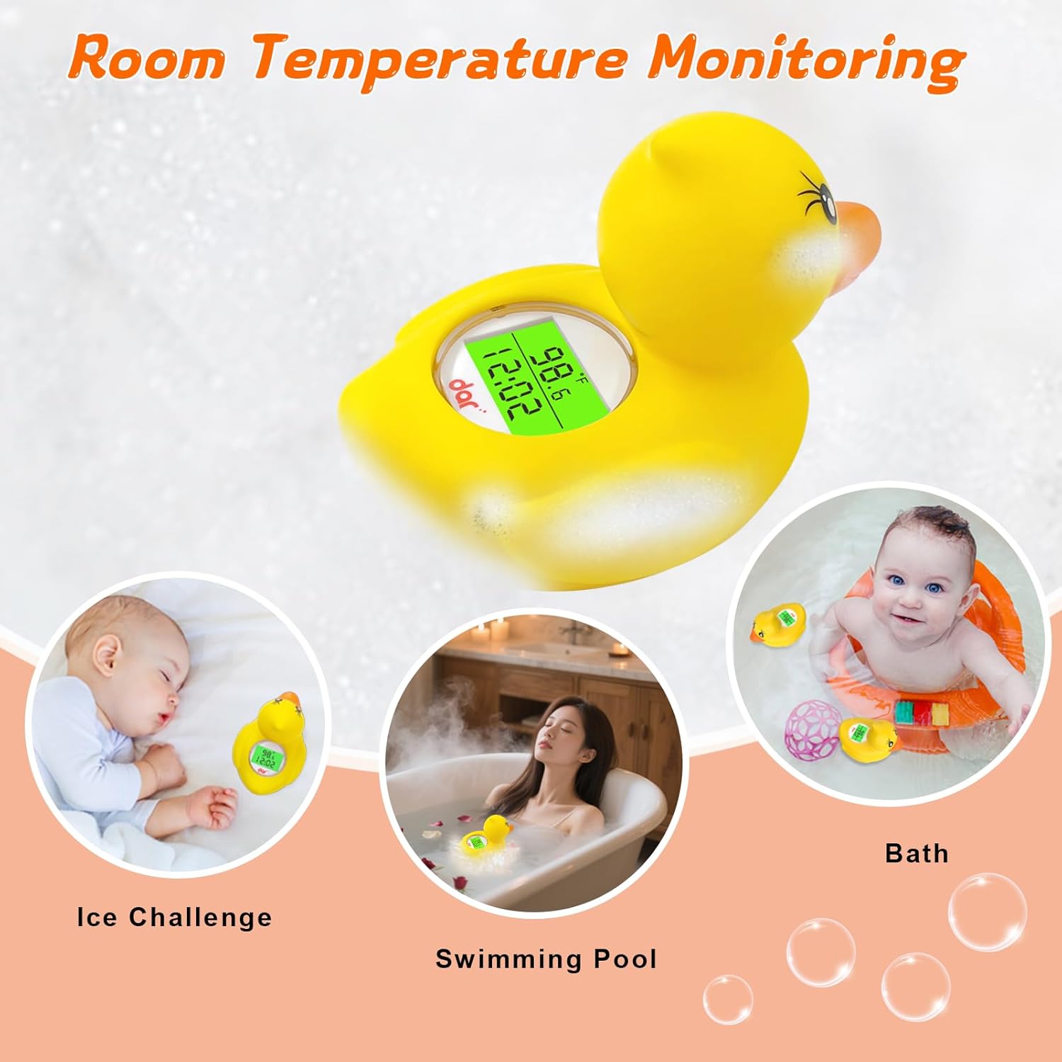 Baby badthermometer digitaal | drijvende thermometer met kleurwaarschuwing & veiligheid