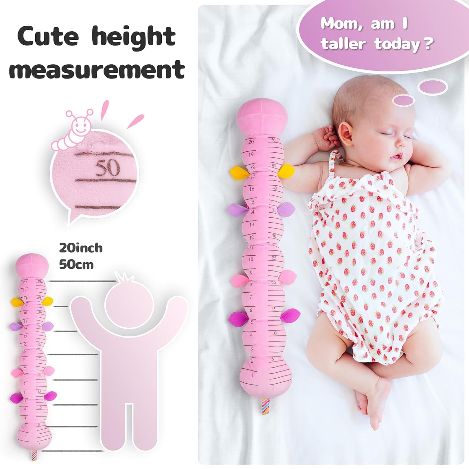 Pluche Musicale Rups voor Baby's | Multi-Sensorisch Activiteit Speelgoed met Kraakgeluiden, Rammelaar en Texturen - Speelmat voor 0-3-6-12 Maanden