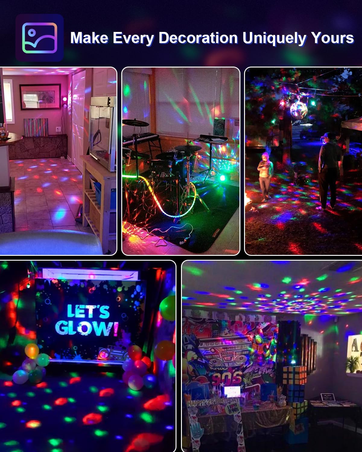 Geluidsgevoelige Party Licht – Disco Bal met Afstandsbediening DJ Verlichting