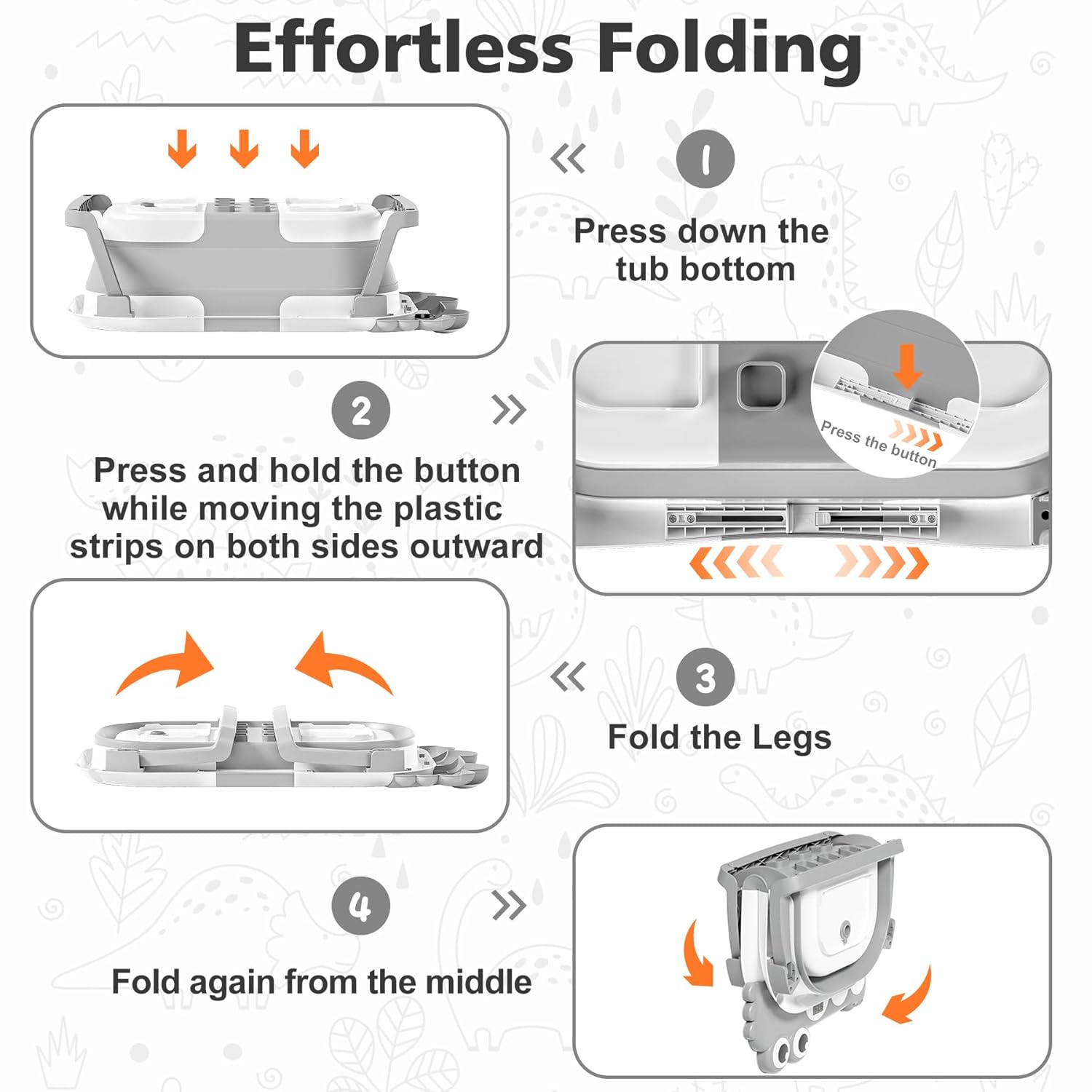 Inklapbaar babybad met thermometer | draagbaar opvouwbaar reisbad 0-36 maanden