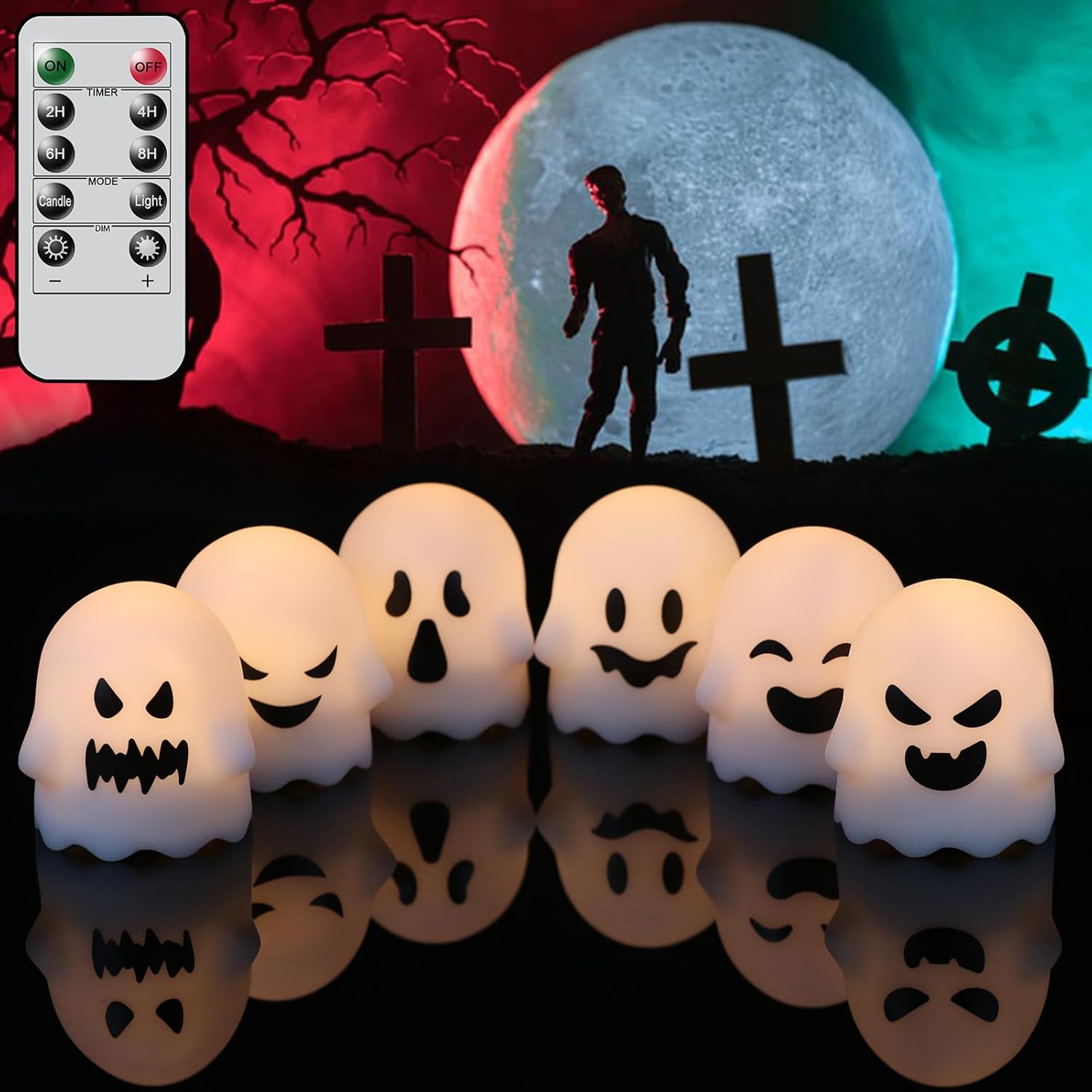 6 stuks LED kaarsen met afstandsbediening | Halloween decoratie zonder vlam
