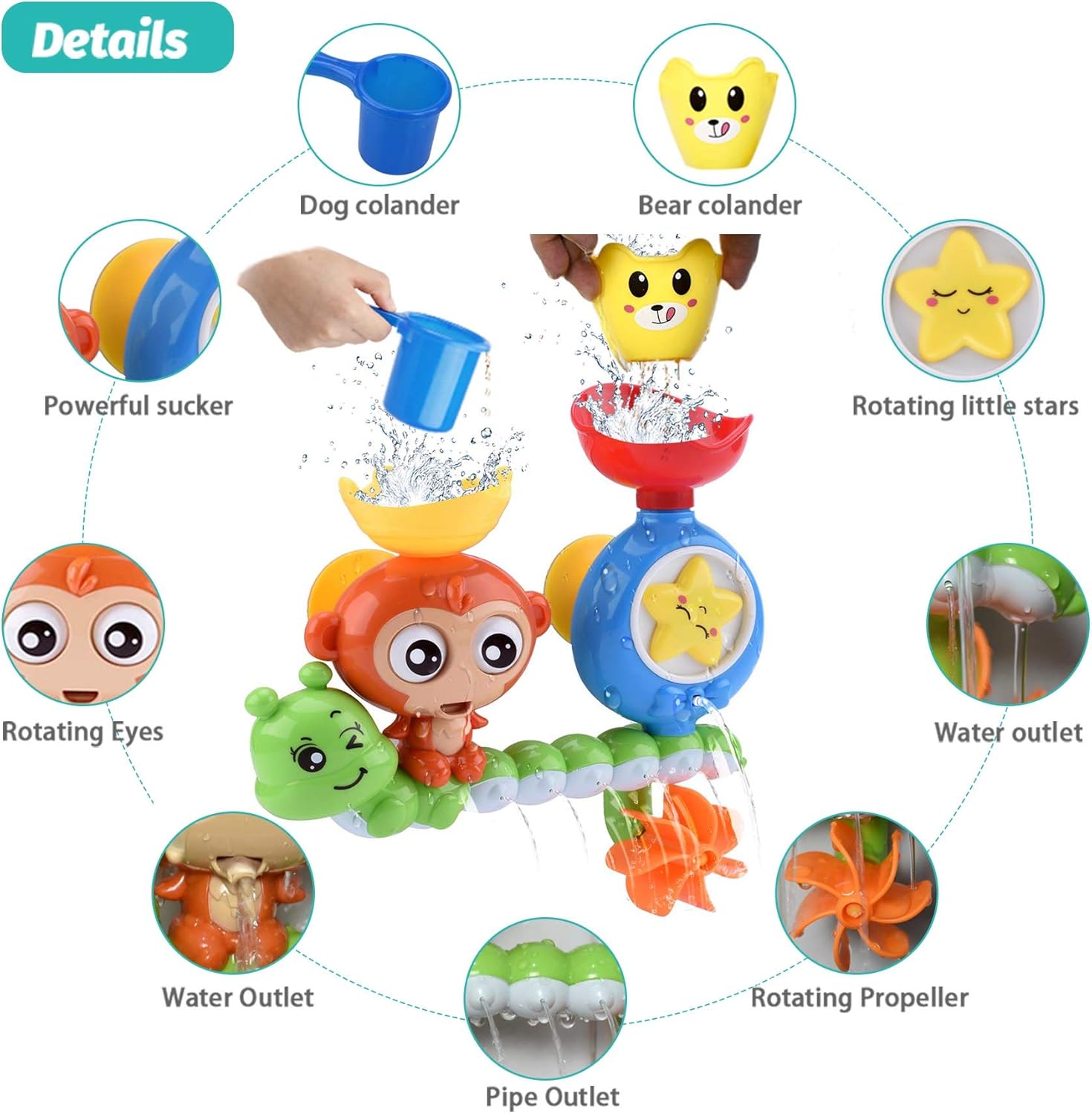 Schattige Dieren Badkuip Speelgoed | Waterbad Speelgoedset voor Peuters 1 2 3 4 Jaar Jongens Meisjes