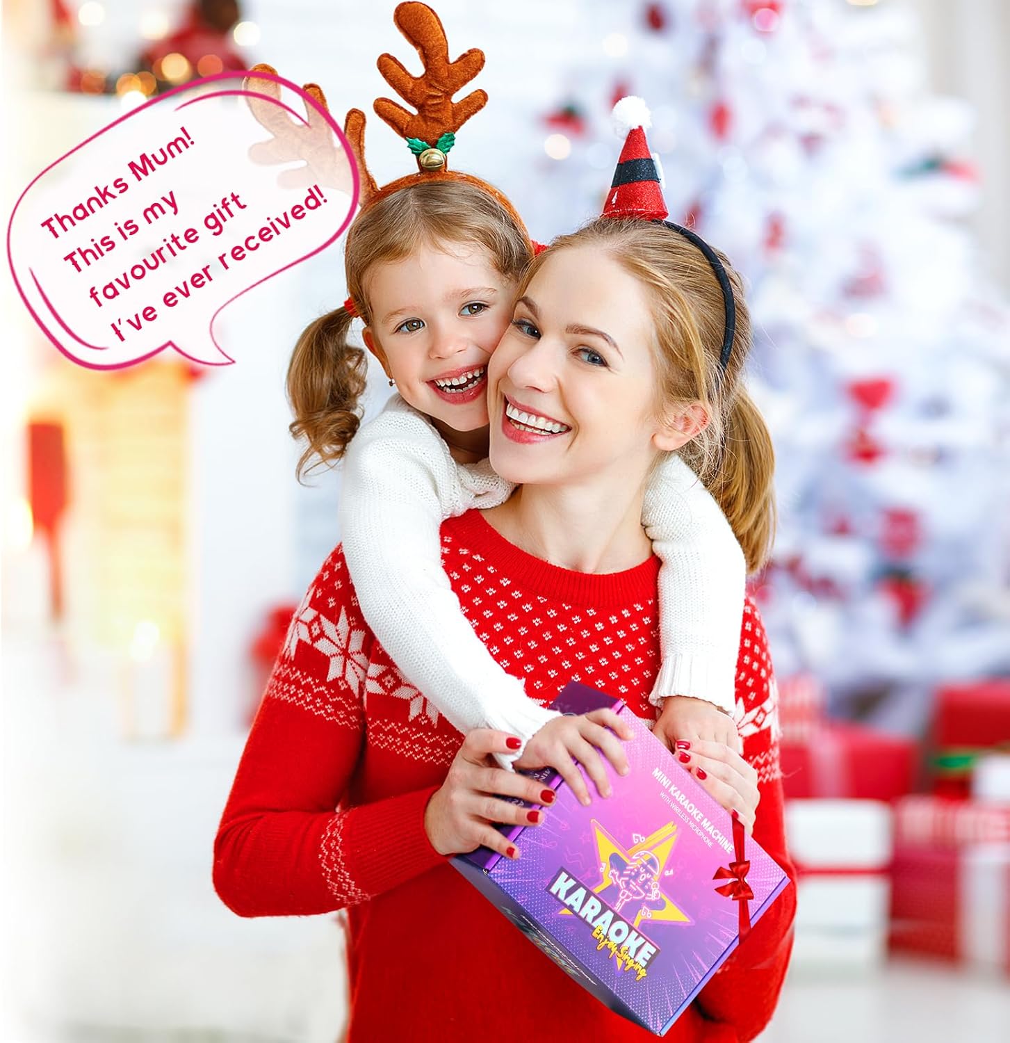 Mini karaoke machine | Bluetooth speaker met 2 draadloze microfoons