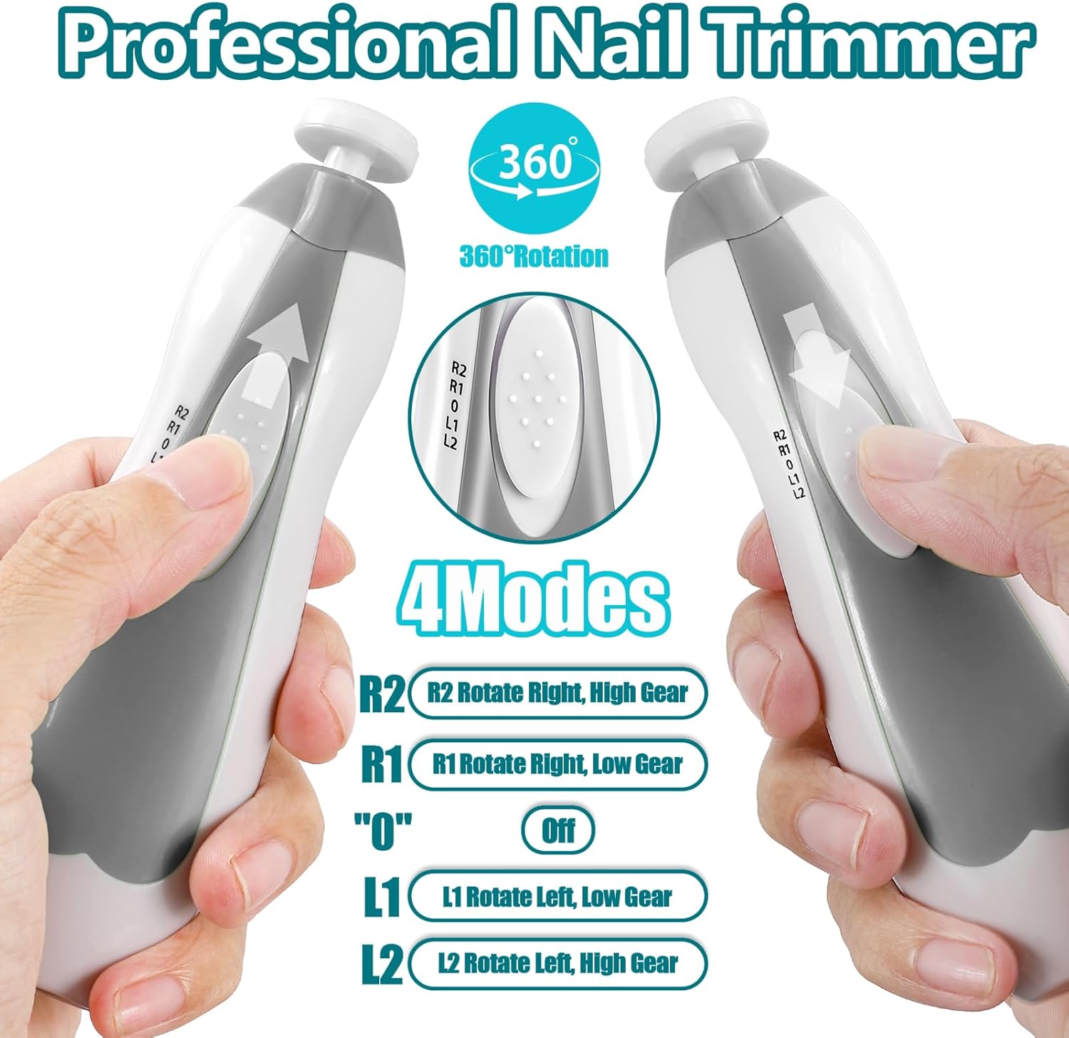 Elektrische baby nageltrimmer | 6-in-1 nagelvijl & manicure set voor baby en volwassenen