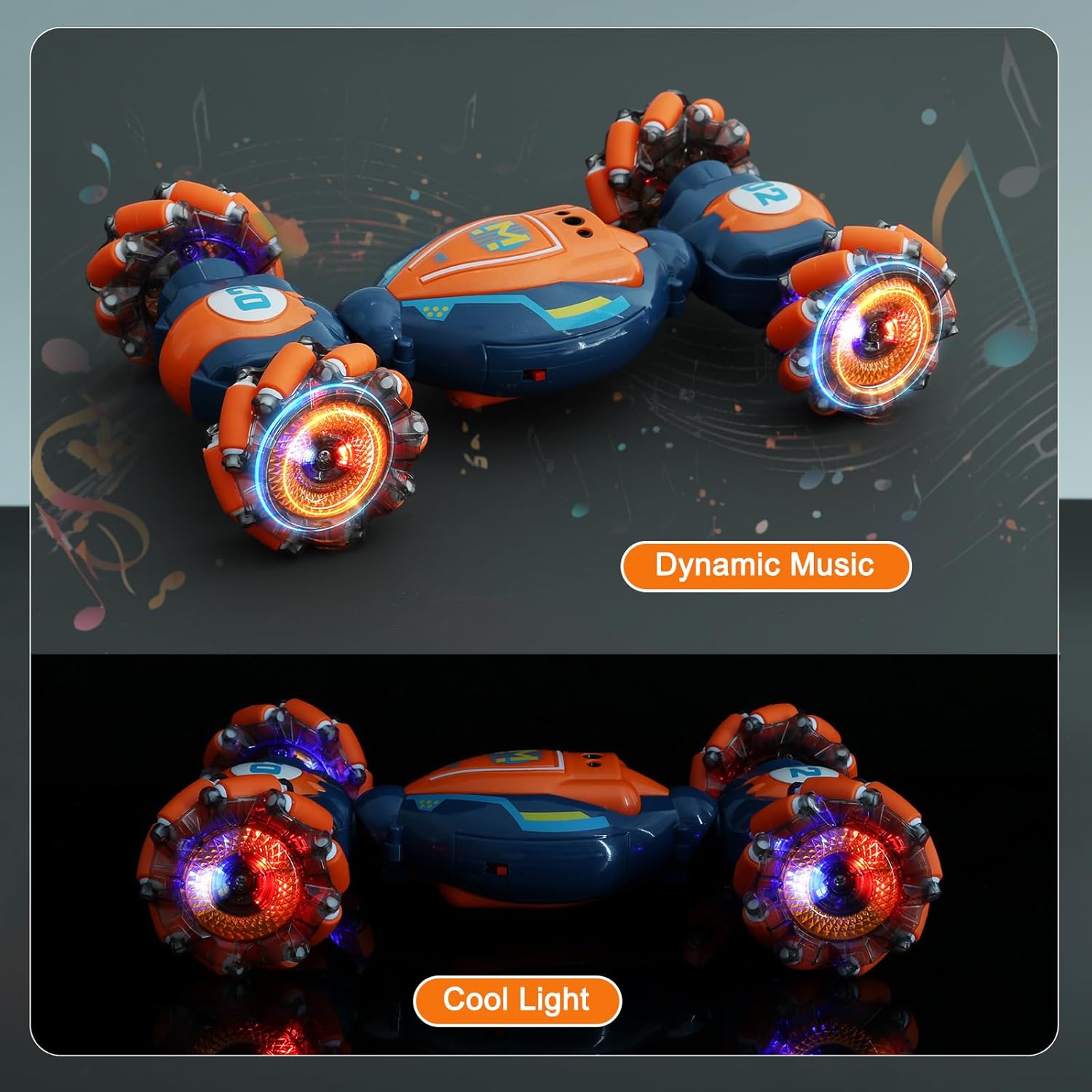 RC Stuntauto met Gebarenbediening | 4WD Twist Auto met Licht & Muziek | Speelgoed voor Jongens 6-12 Jaar