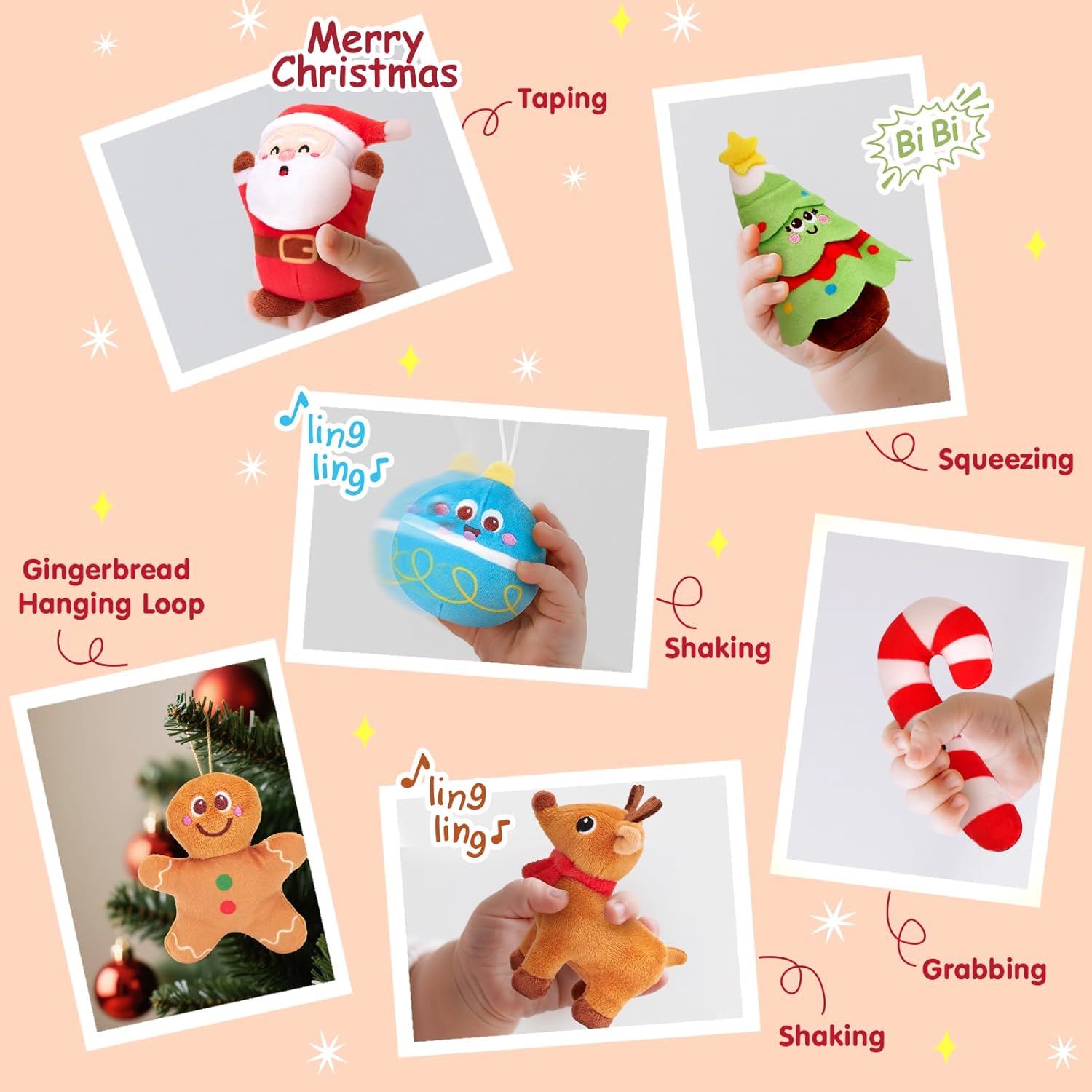 Baby kerst speelgoed set | Muzikaal & sensorisch 7-delig