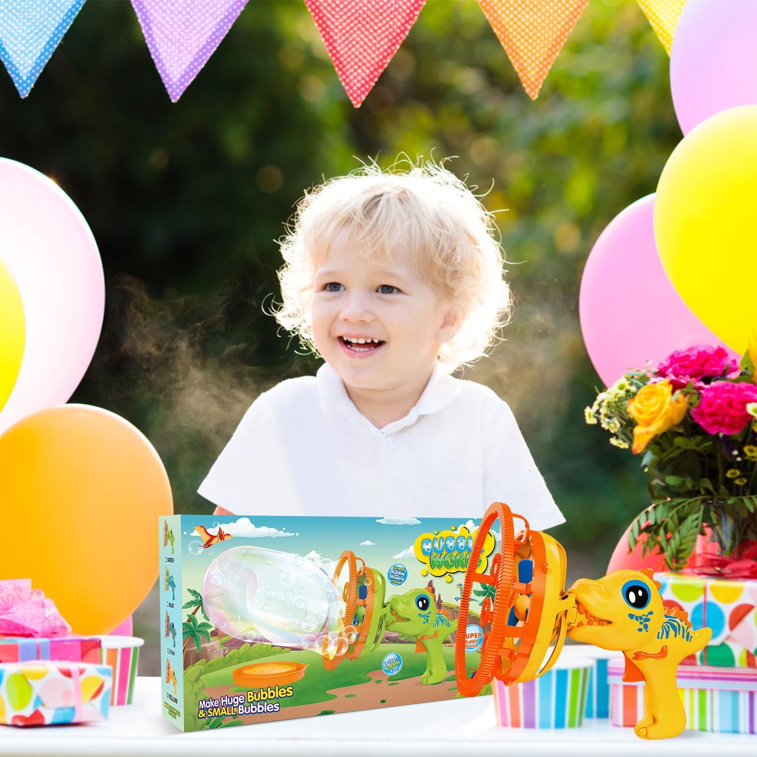 Dino bubbelpistool | Bubbelmachine kinderen 3-9 jaar
