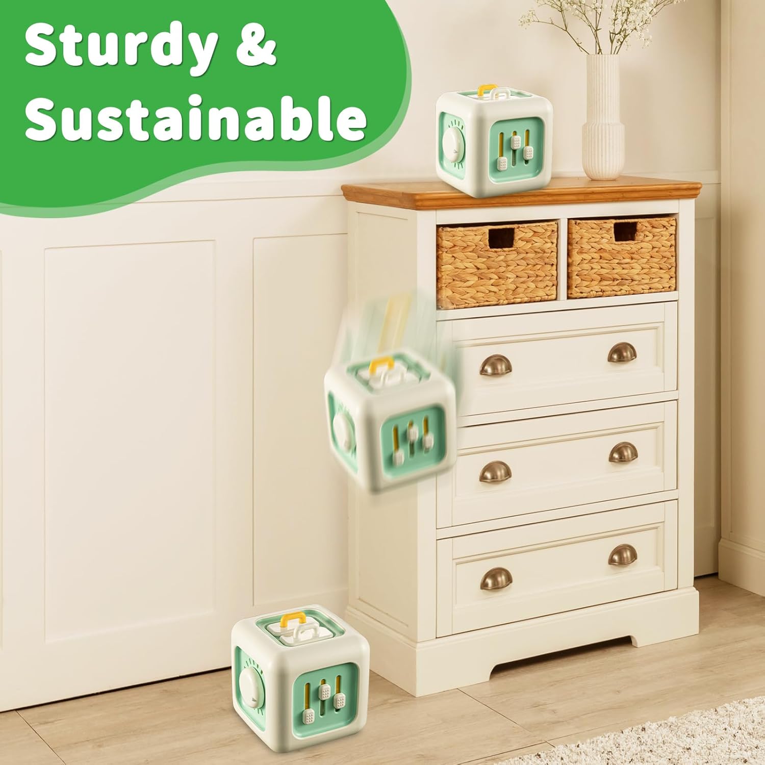 Montessori Sensorische Kubus 1+ Jaar | Educatief Speelgoed voor Motorische Ontwikkeling | Reiscadeau voor Kinderen