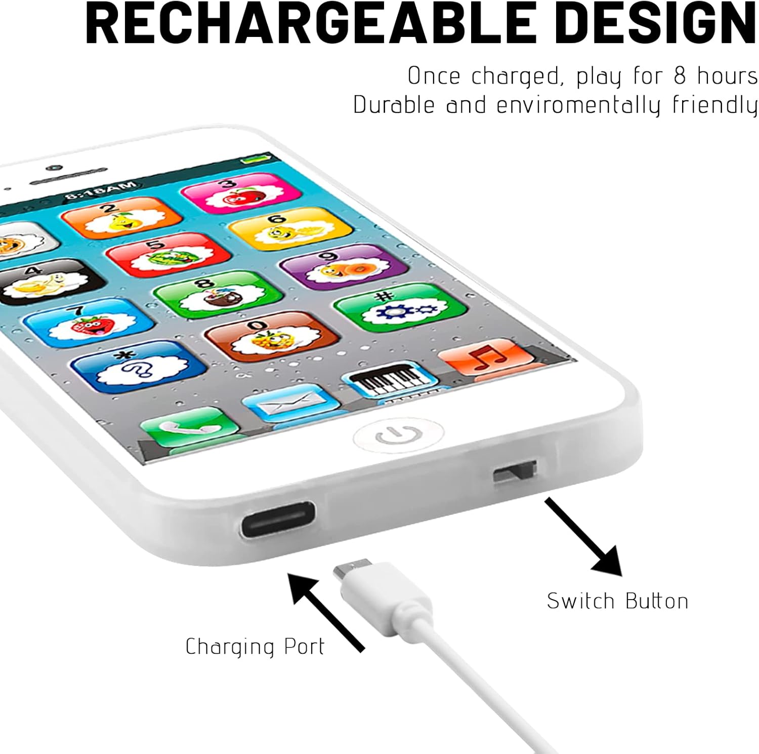 Leertelefoon Speelgoed – Interactieve Baby Telefoon met Licht & Geluid