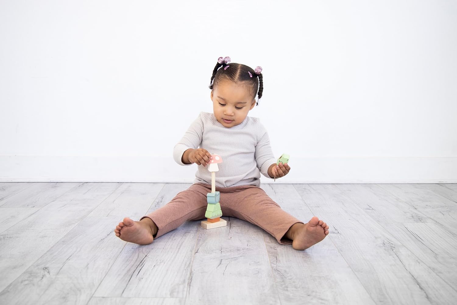 Kerst sneeuwpop stapeltoren | Houten educatief speelgoed