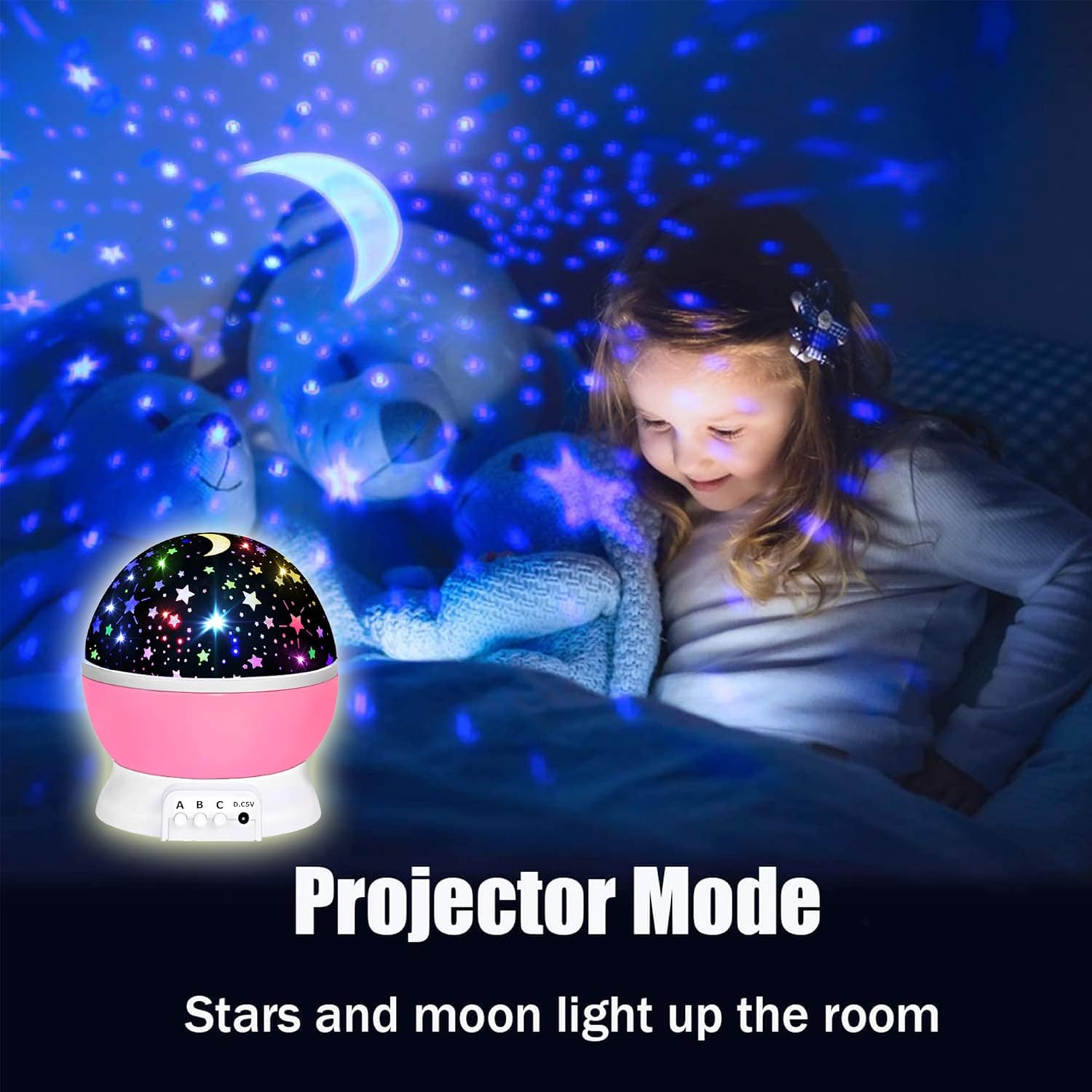 Sterrenprojector en Nachtlampje voor Kinderen van 1-10 Jaar - Roterende Projector met 16 Kleuren voor Meisjes en Jongens - Magisch Cadeau voor Baby- en Kinderkamer