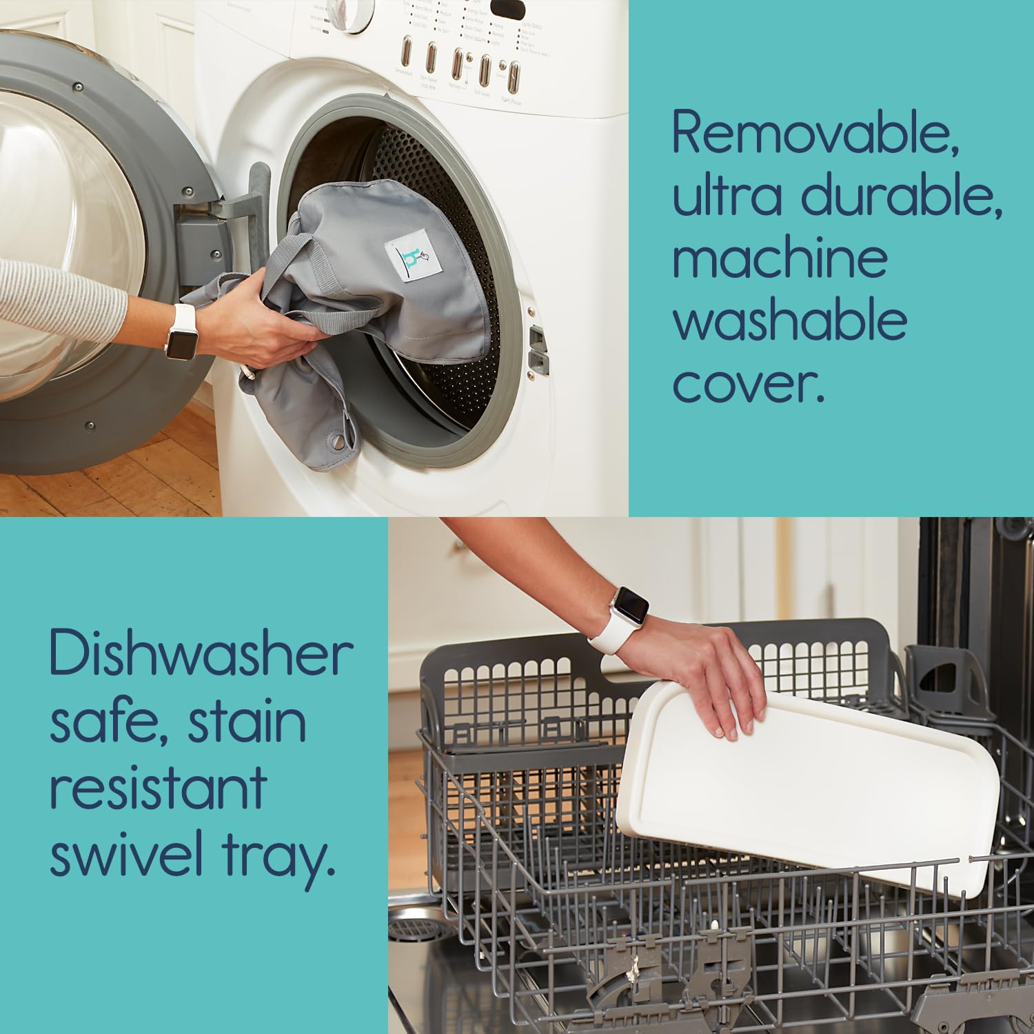 hiccapop Reishoogzitstoel met Dienblad Draagbare, opvouwbare kinderstoel voor reizen, camping en strand | Veilig en comfortabel eten met verstelbare veiligheidsriemen