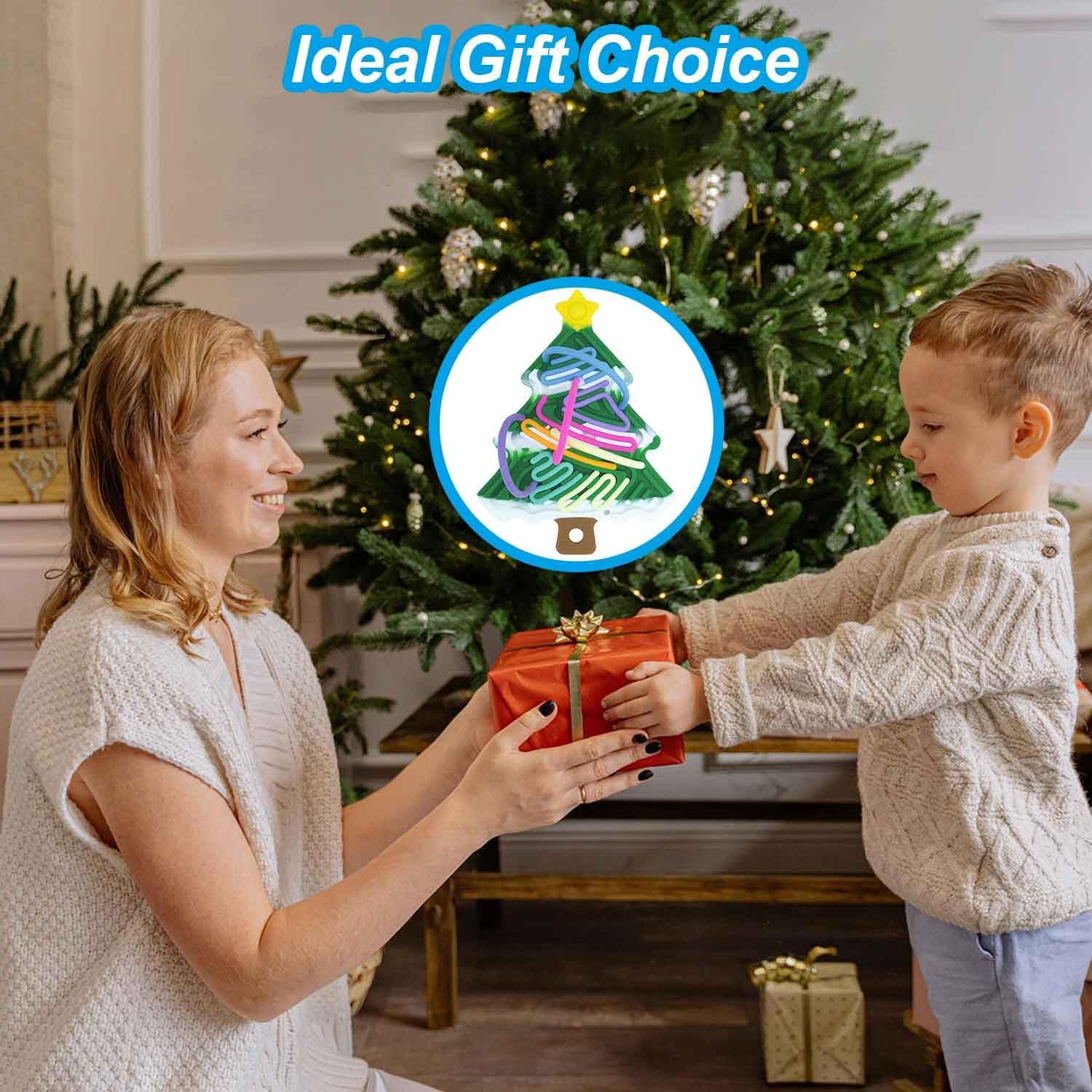 Siliconen Sensorisch Activiteitenbord Fidgetbord in kerstboomontwerp | Anti-stress speelgoed voor kinderen (3+) en volwassenen