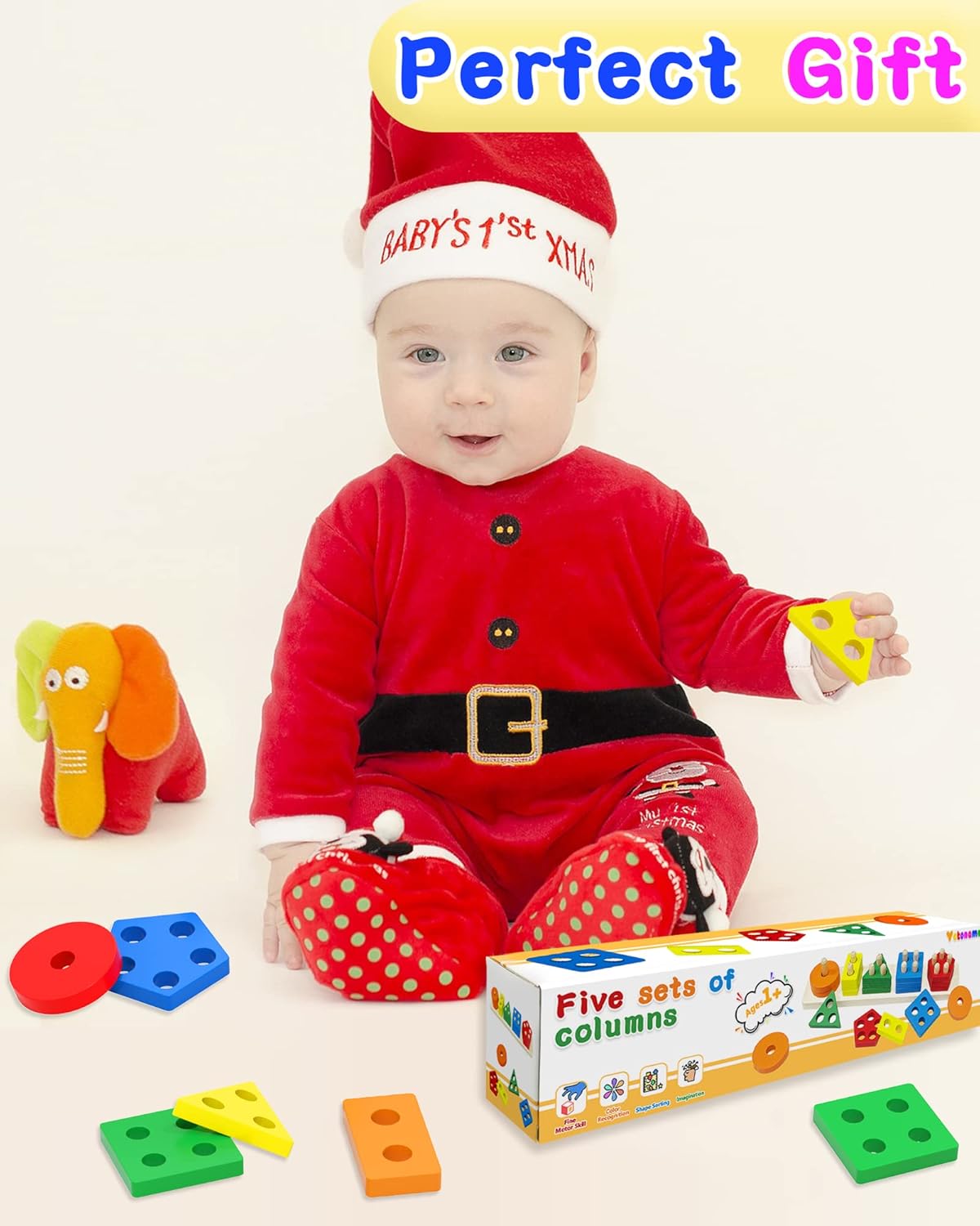 Montessori Speelgoed Hout | Zintuiglijk Educatief Speelgoed voor Peuters 1-3 Jaar | Leerzaam Cadeau voor Jongens & Meisjes