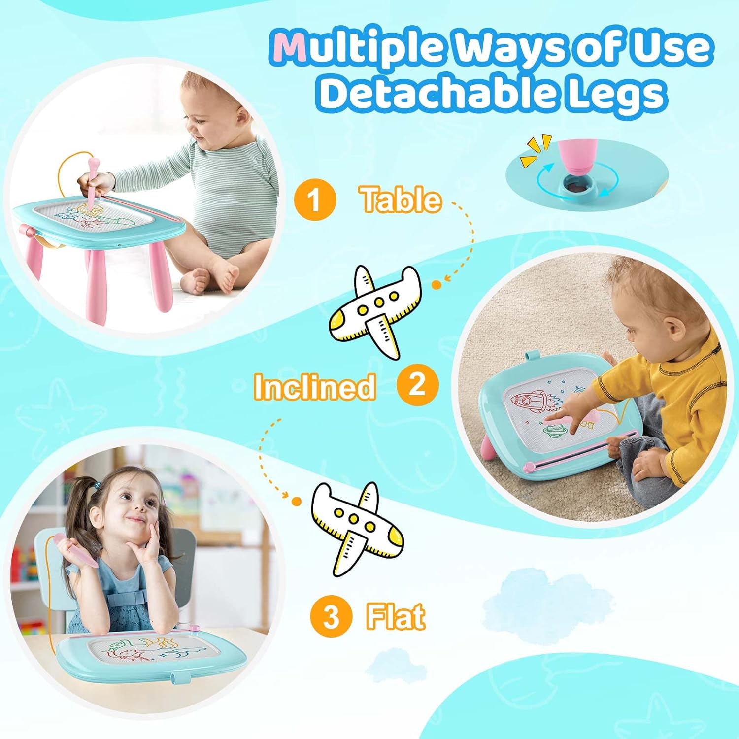 Magnetisch Tekenbord | Kladblok, leer- en educatief speelgoed voor 1-2-3 jaar