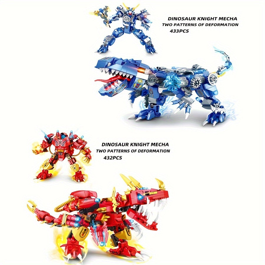 Mechanische Dinosaurusridder - Dubbele Modus Transformatie - Doe-het-zelf Educatief Bouwpakket - Halloween & Kerstcadeau