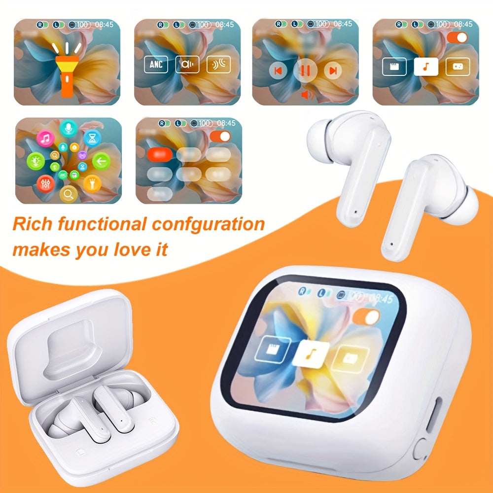 Slimme LCD Touch Earbuds 2025 | Draadloze Oordopjes met Premium Geluid & Microfoon