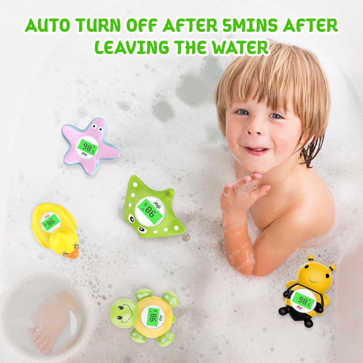 Baby badthermometer digitaal | drijvende thermometer met kleurwaarschuwing & veiligheid