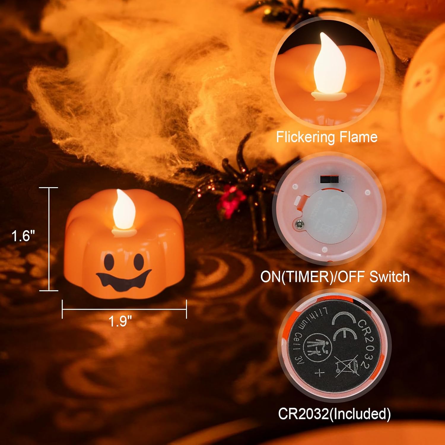 6 stuks LED kaarsen met afstandsbediening | Halloween decoratie zonder vlam