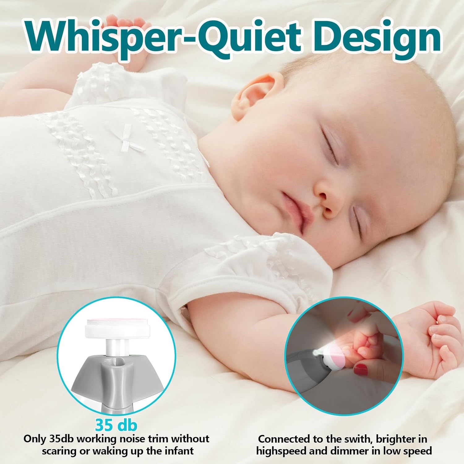 Elektrische baby nageltrimmer | 6-in-1 nagelvijl & manicure set voor baby en volwassenen