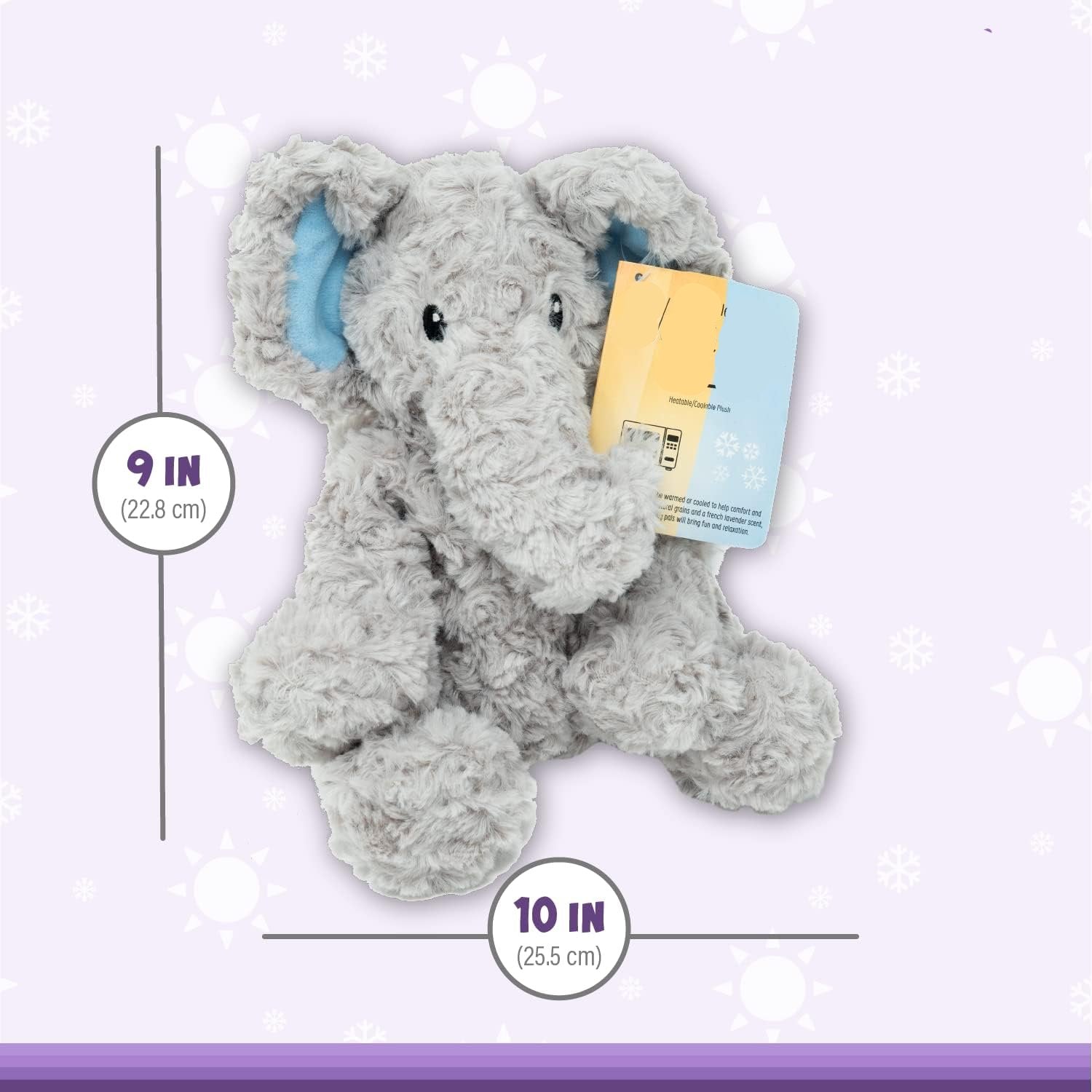 Knuffel Olifant 1,5kg | Microgolfwarmte Pluche | Lavendel Geurend & Verwarmbaar | Comfort Knuffel Voor Bedtijd Kinderen en Volwassenen