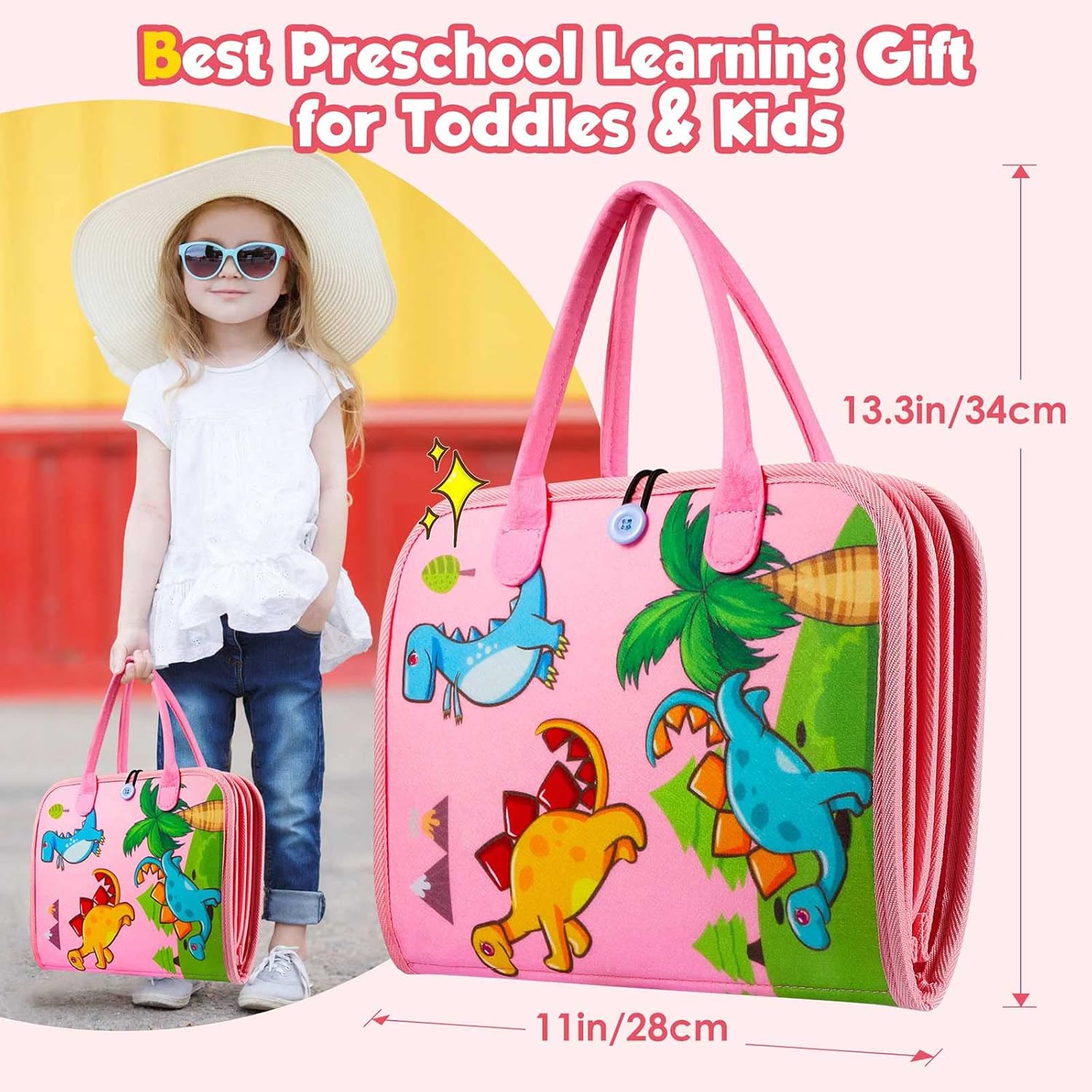 Peuter Drukbord Montessori Speelgoed | Activiteiten Educatief Sensorisch Drukboek voor Kinderen van 2-4 Jaar