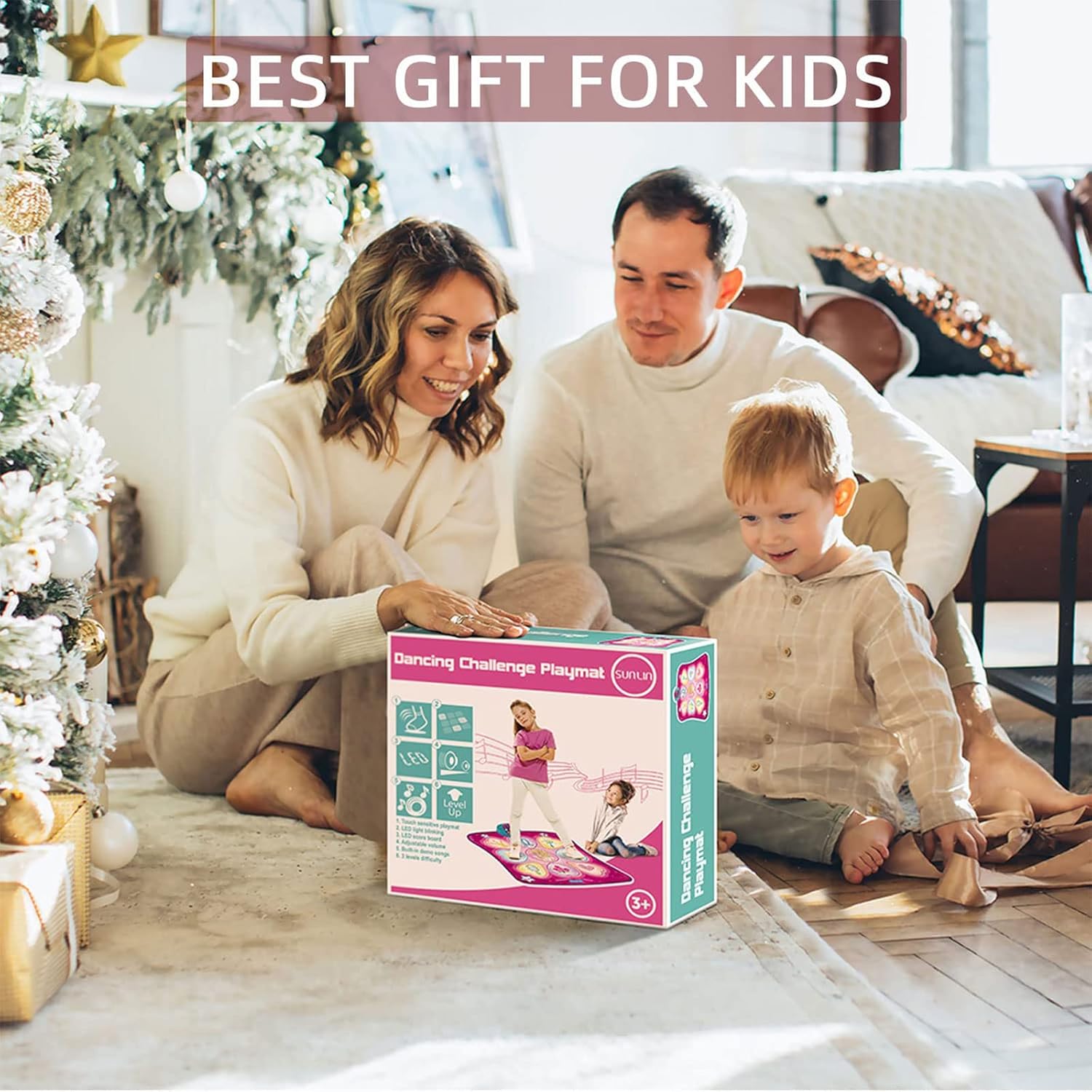 Dansmat spel | Muziek ritme mat met LED en 3 niveaus voor kinderen