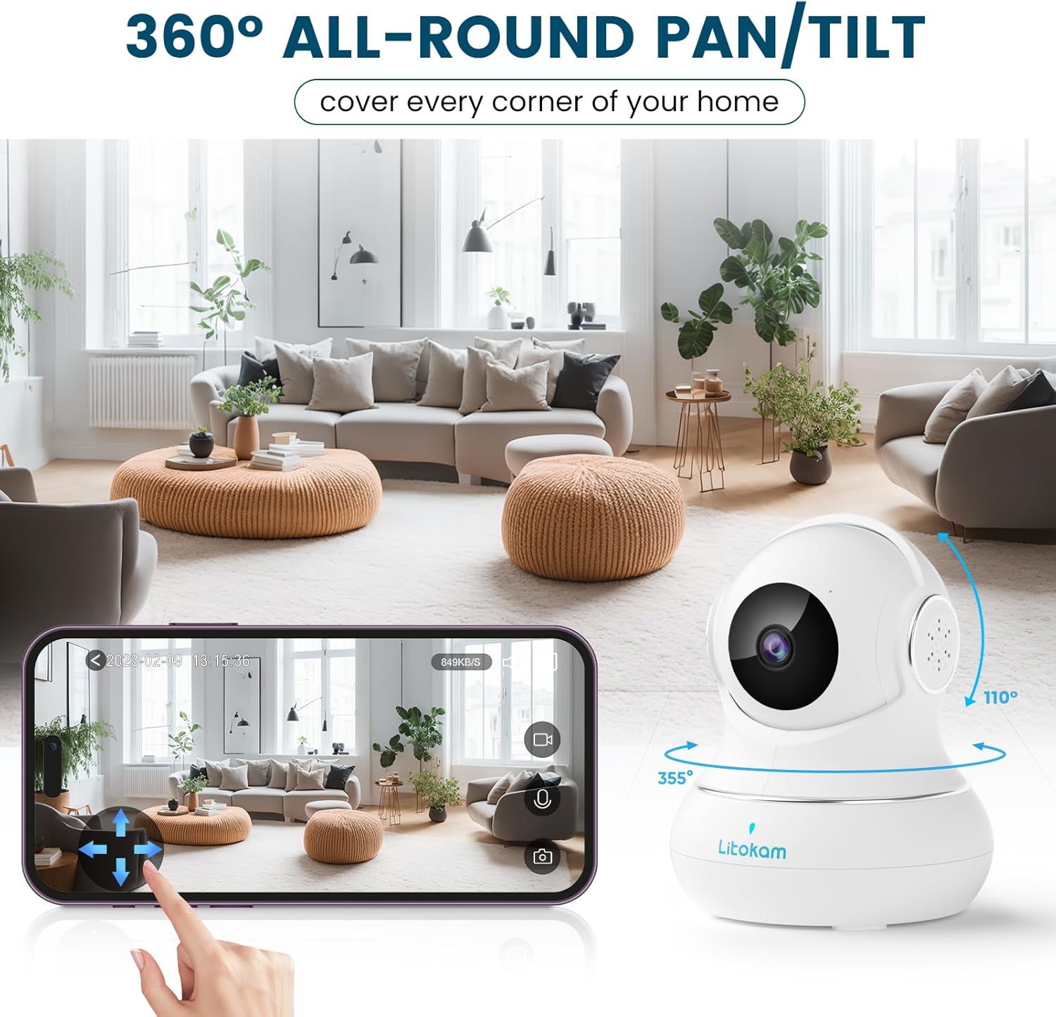 Babyfoon Camera | 360 Graden Nachtzicht Met 2-Weg Audio Indoor Camera