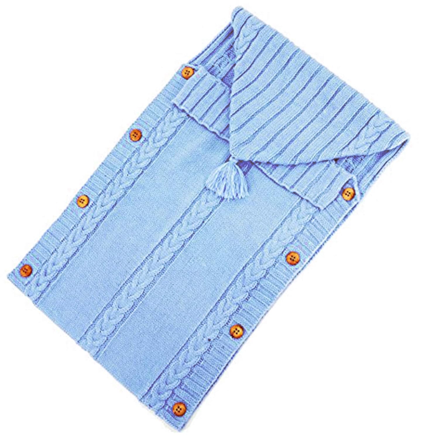 Gebreide baby wikkeldeken|Slaapzak 0-6 maanden voor kinderwagen