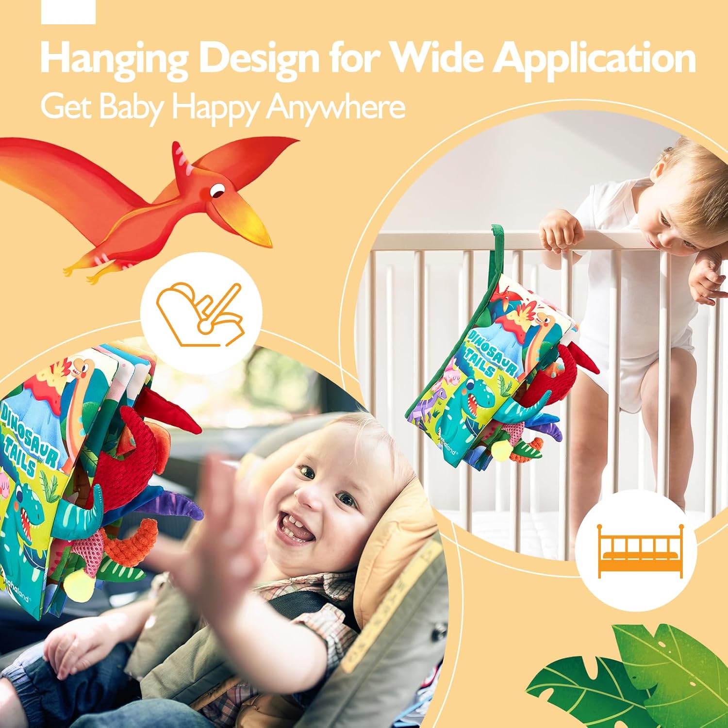 Montessori Voelboek | Hoog Contrast Sensorisch Baby Speelgoed voor 6 tot 12 Maanden Babyboekjes 0-3+ Jaar
