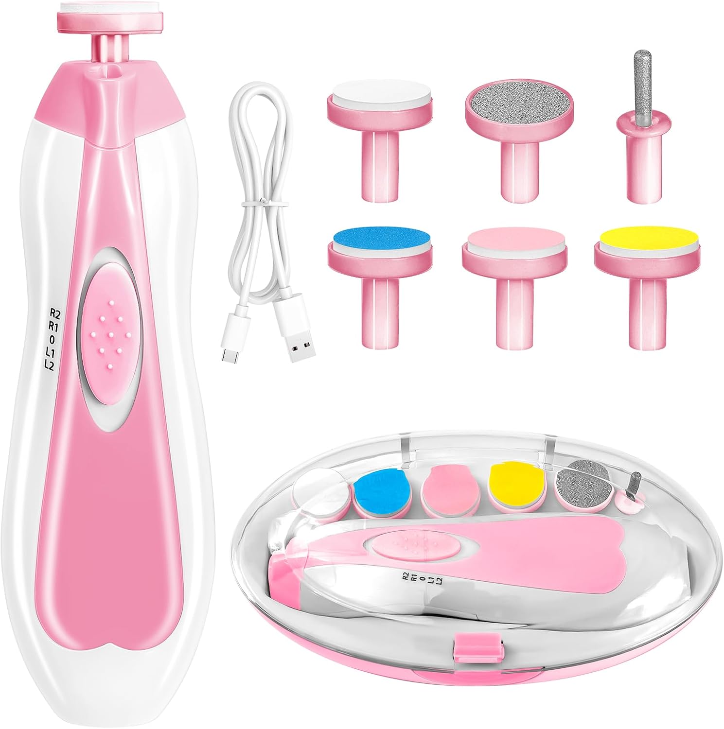 Elektrische baby nageltrimmer | 6-in-1 nagelvijl & manicure set voor baby en volwassenen