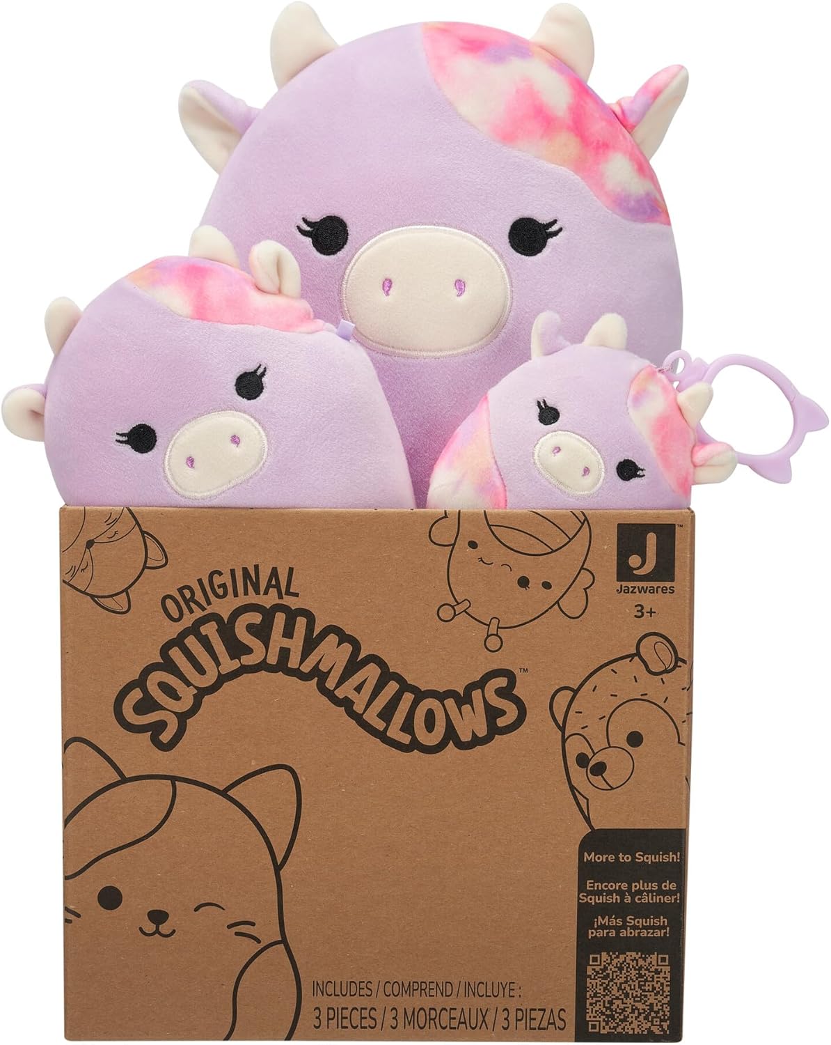 Squishmallows Original Suri Sunset Cow 3-Pack – Officiële Jazwares Knuffel
