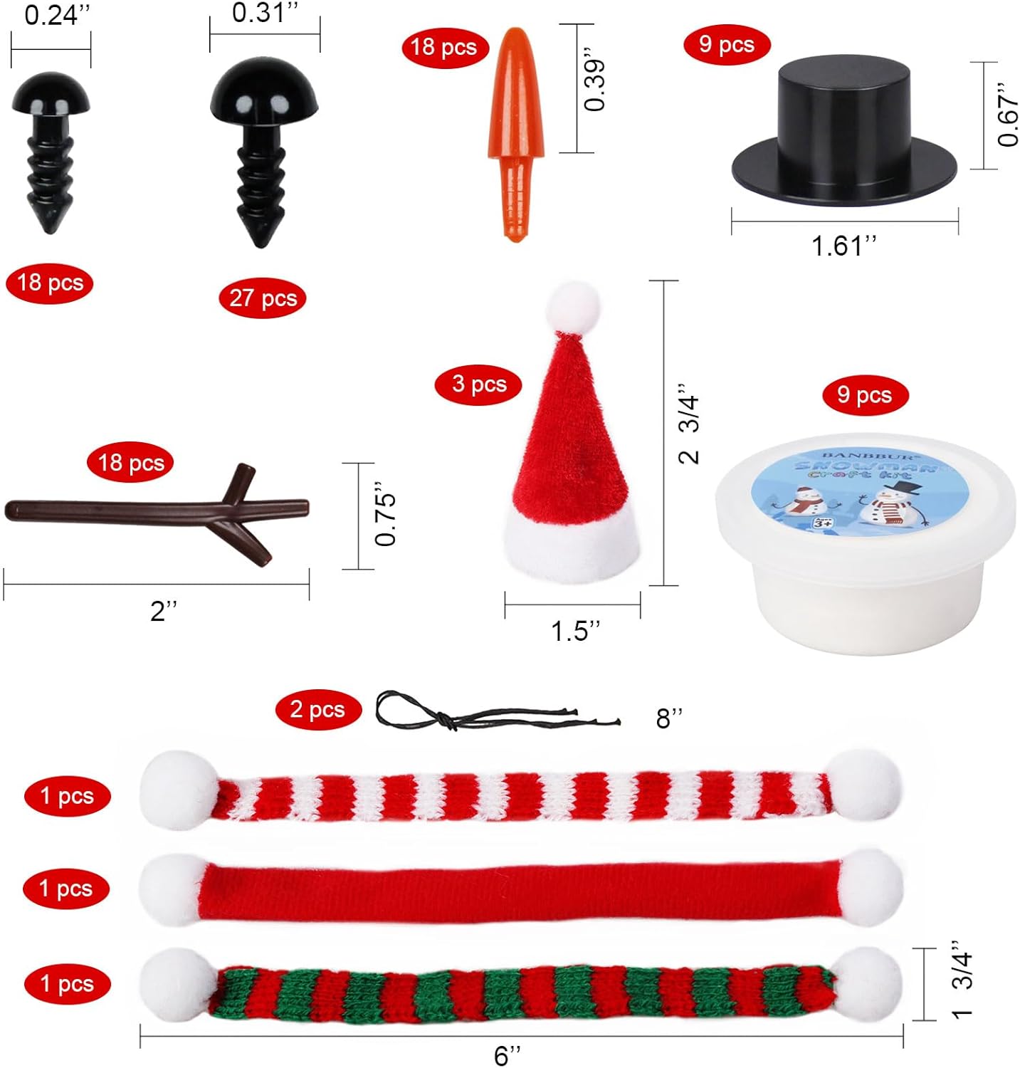 DIY sneeuwpop klei set | Knutsel kerstcadeau kinderen