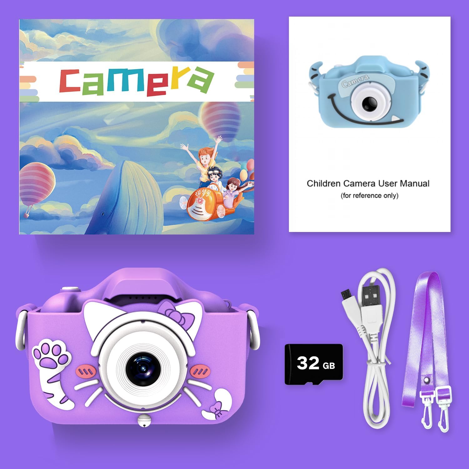 Kids Camera Speelgoed | Digitale Video Camera voor Kids 3-8 | Cartoon Zachte Hoes | Beste Kerst & Verjaardagscadeau voor Jongens & Meisjes