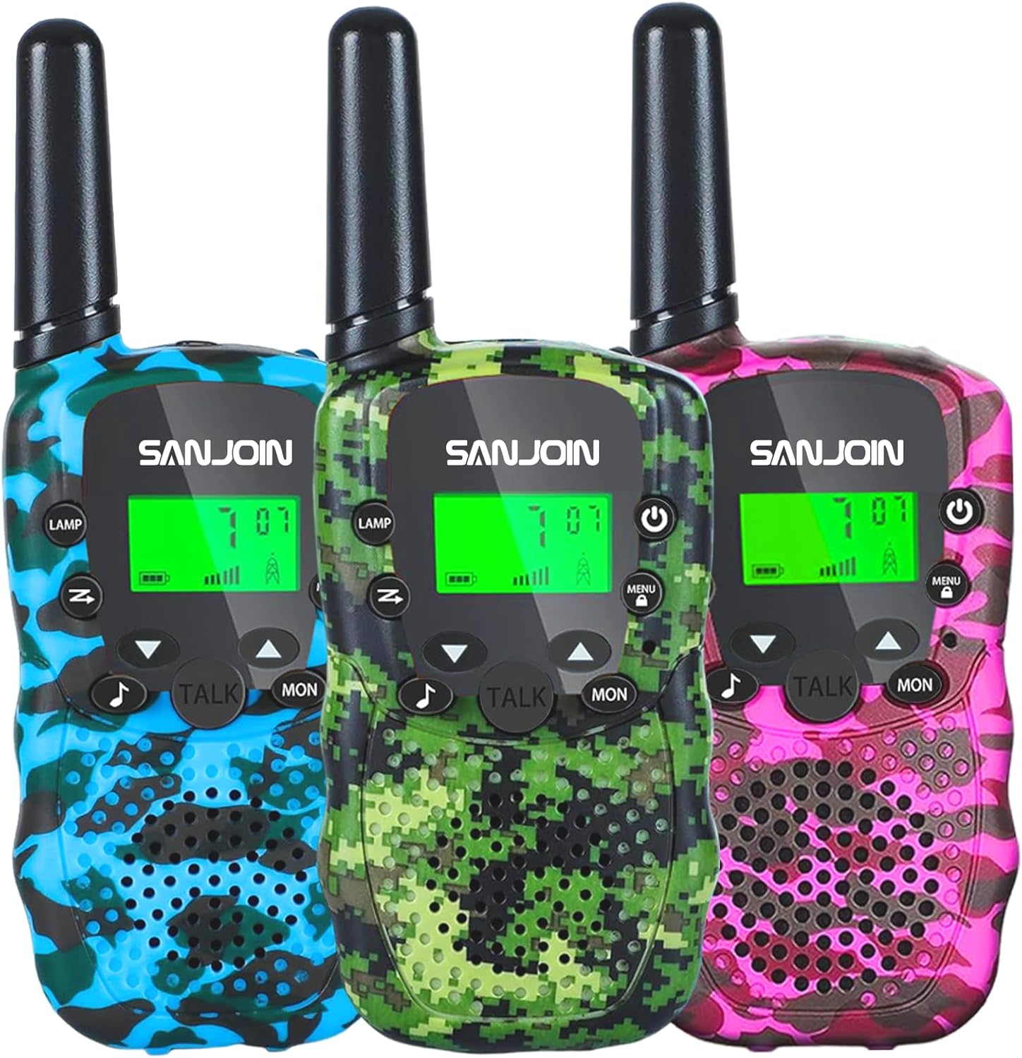 Walkie Talkies Jongens & Meisjes | Kinderspeelgoed 4-6 Jaar | Outdoor Radio Speelgoed 3-7 Jaar (Blauw & Roze & Geel)