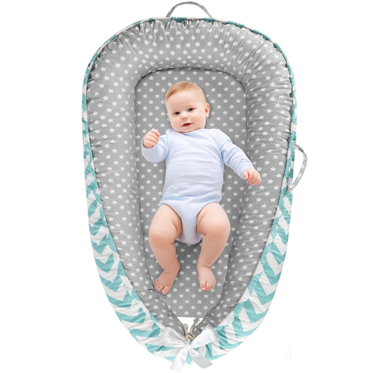 Draagbare Baby Ligstoel Baby Vloer Stoel | Ademend & Zachte Baby Nest Overtrek 0-24 Maanden