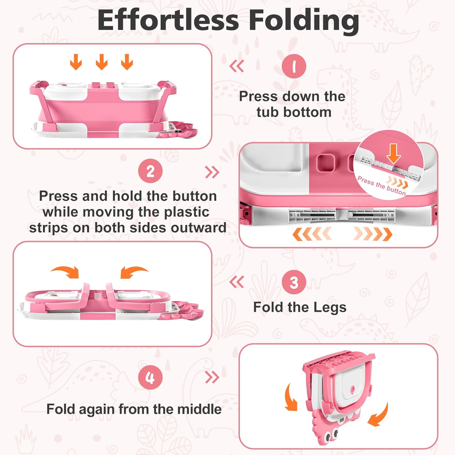 Inklapbaar babybad met thermometer | draagbaar opvouwbaar reisbad 0-36 maanden